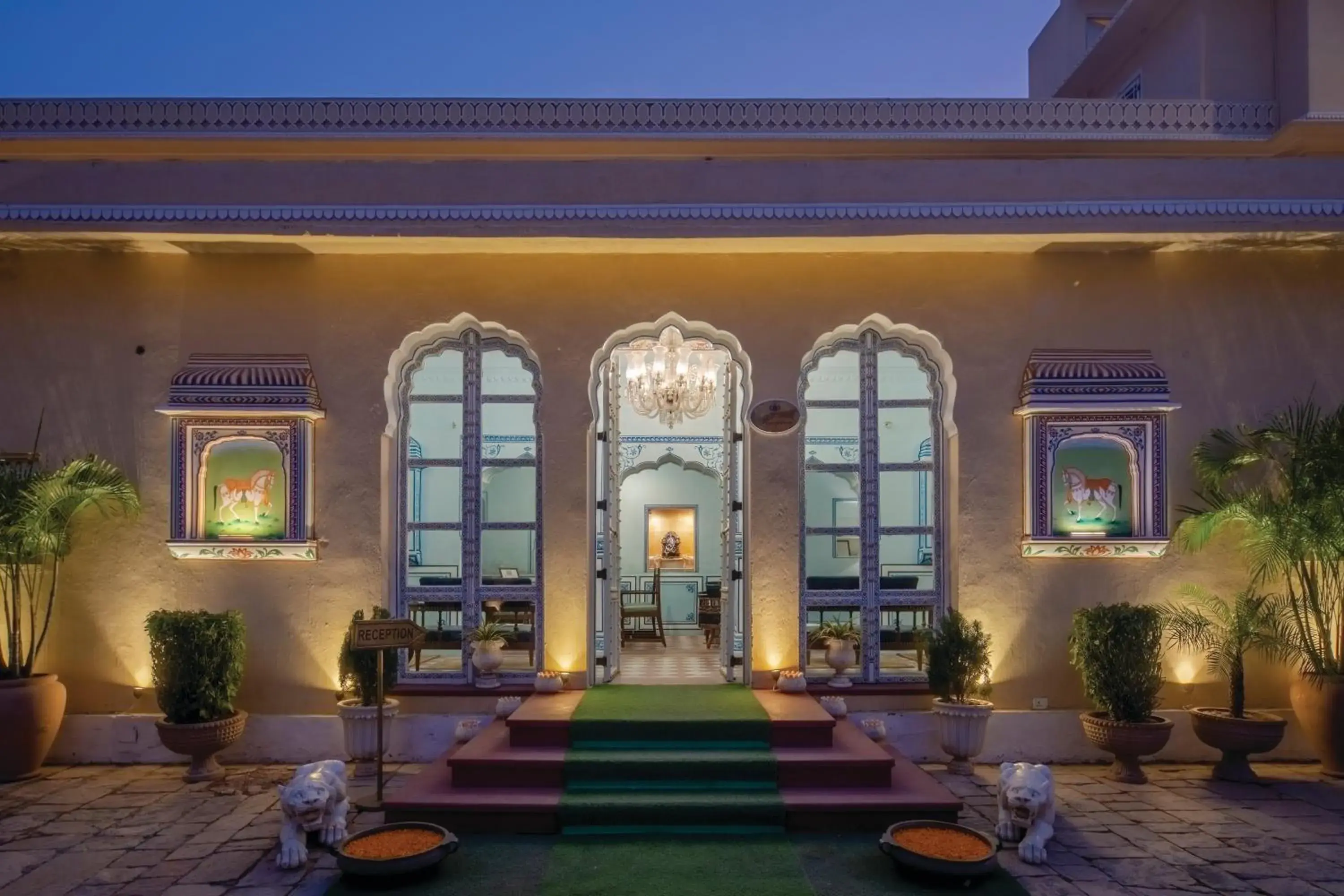 Facade/entrance in Chomu Palace Jaipur - A Heritage Hotel Facade/entrance in Chomu Palace Jaipur - A Heritage Hotel