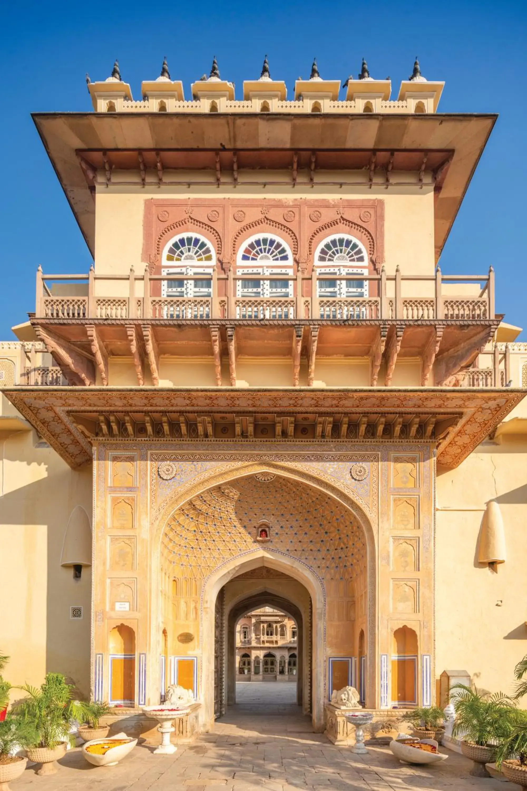 Facade/entrance in Chomu Palace Jaipur - A Heritage Hotel Facade/entrance in Chomu Palace Jaipur - A Heritage Hotel