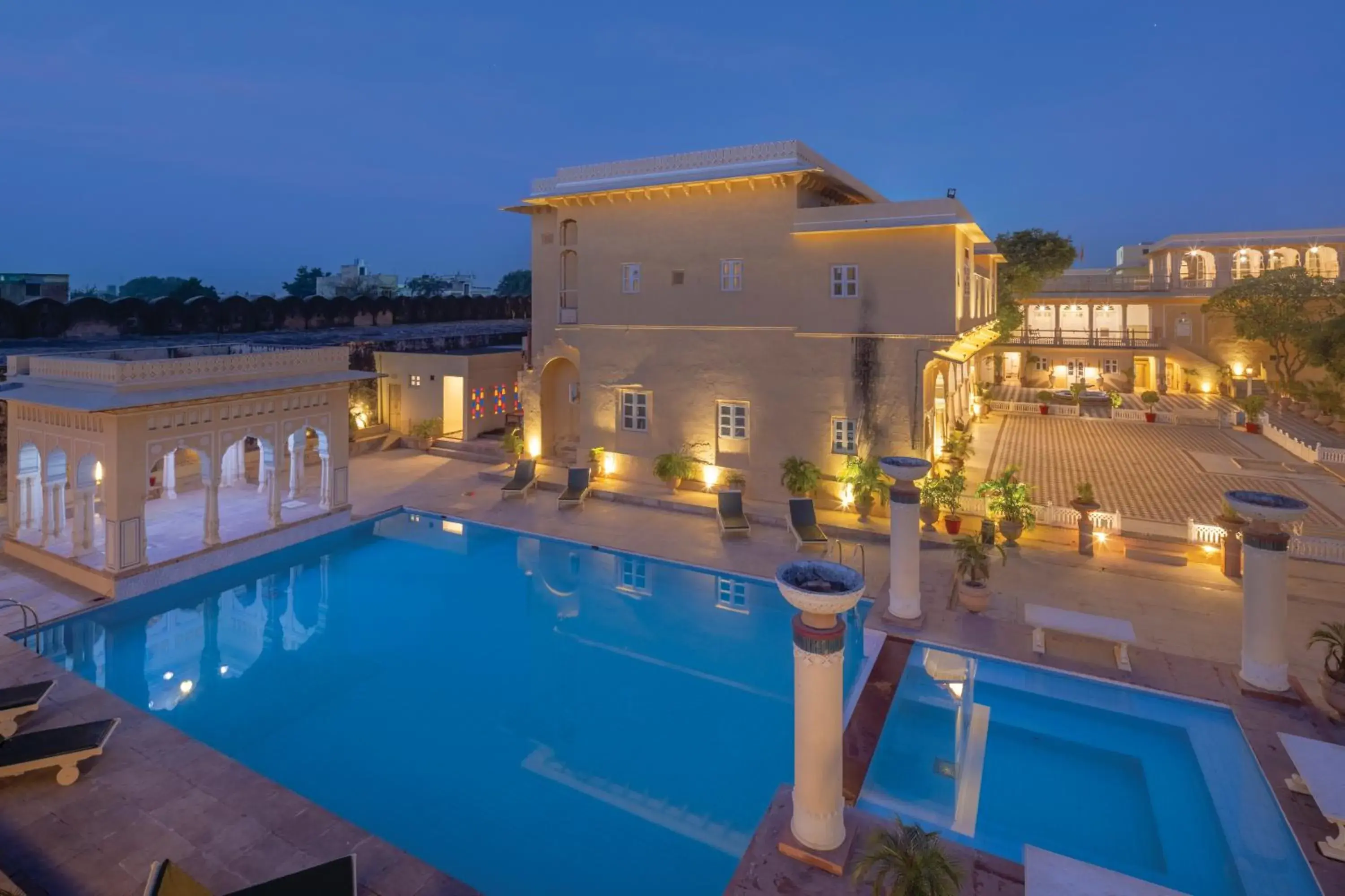Pool view in Chomu Palace Jaipur - A Heritage Hotel Pool view in Chomu Palace Jaipur - A Heritage Hotel