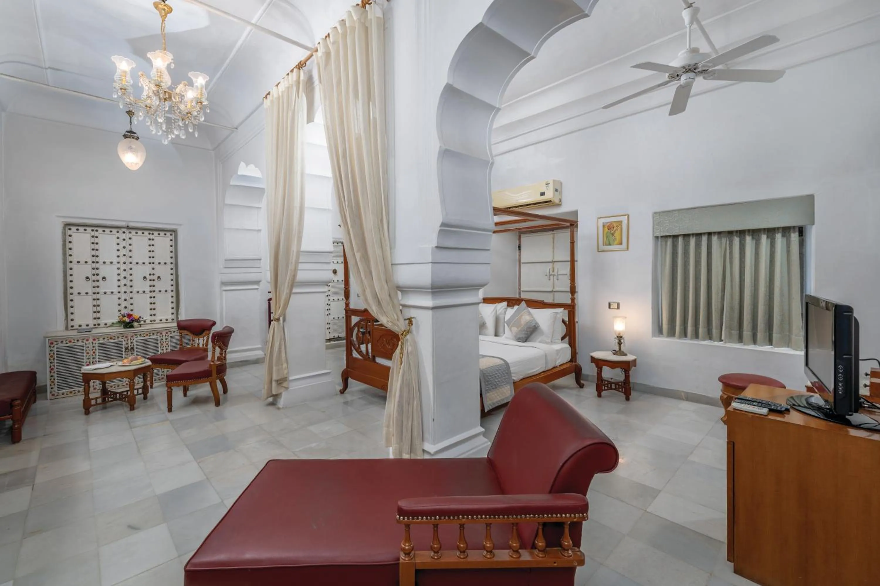 Seating area in Chomu Palace Jaipur - A Heritage Hotel