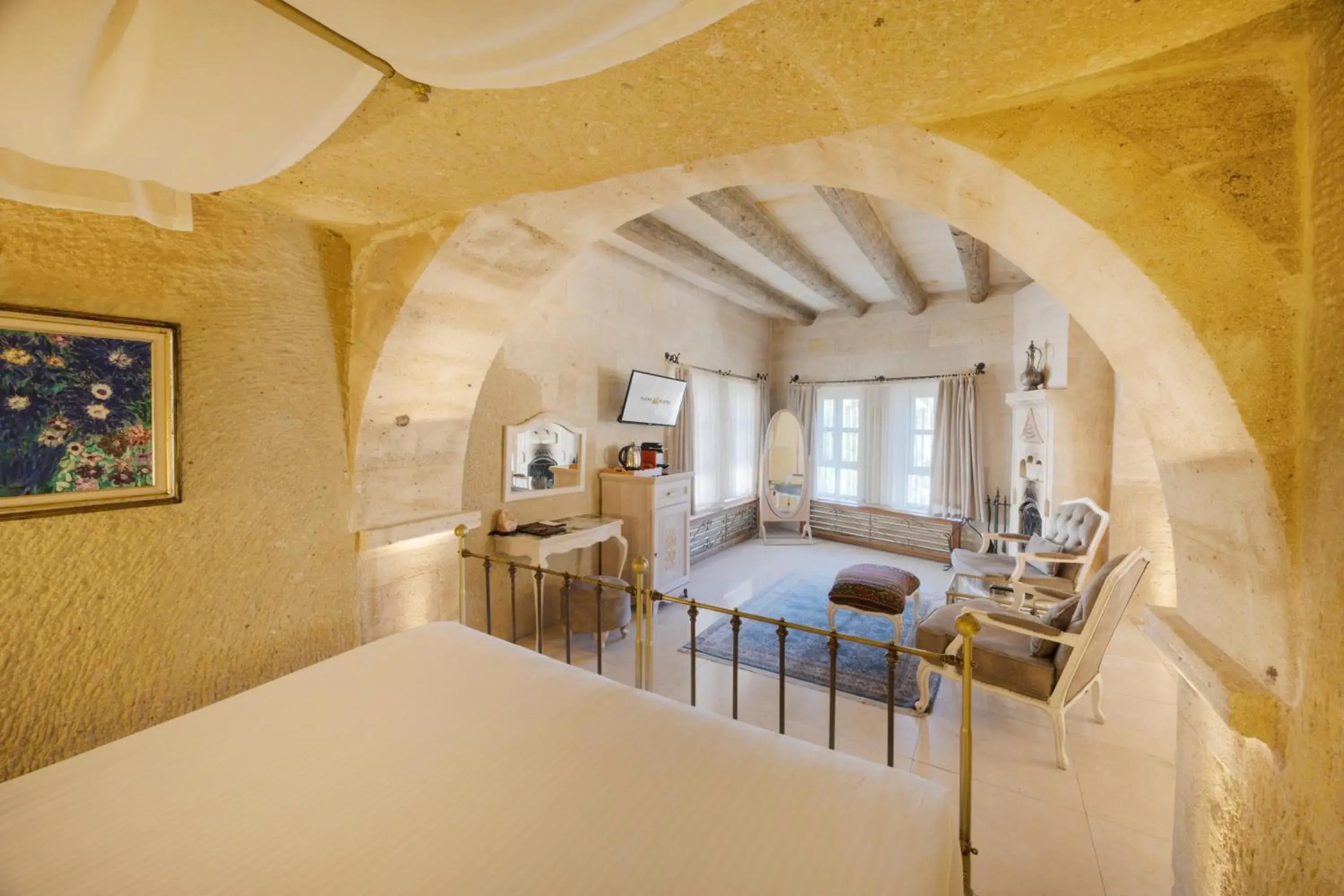 Lobby or reception, Bed in Tafoni Houses Cave Hotel Lobby or reception, Bed in Tafoni Houses Cave Hotel