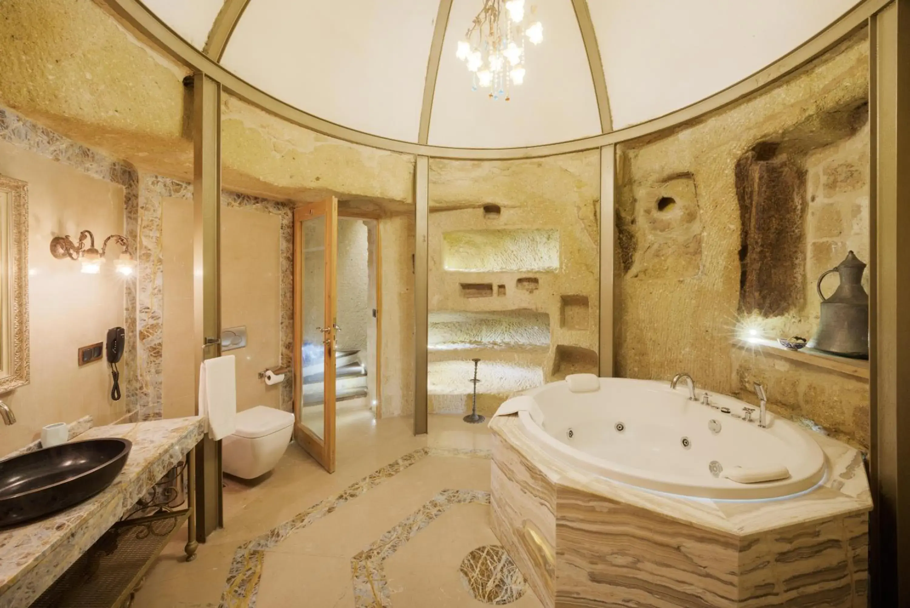 Bathroom in Tafoni Houses Cave Hotel Bathroom in Tafoni Houses Cave Hotel