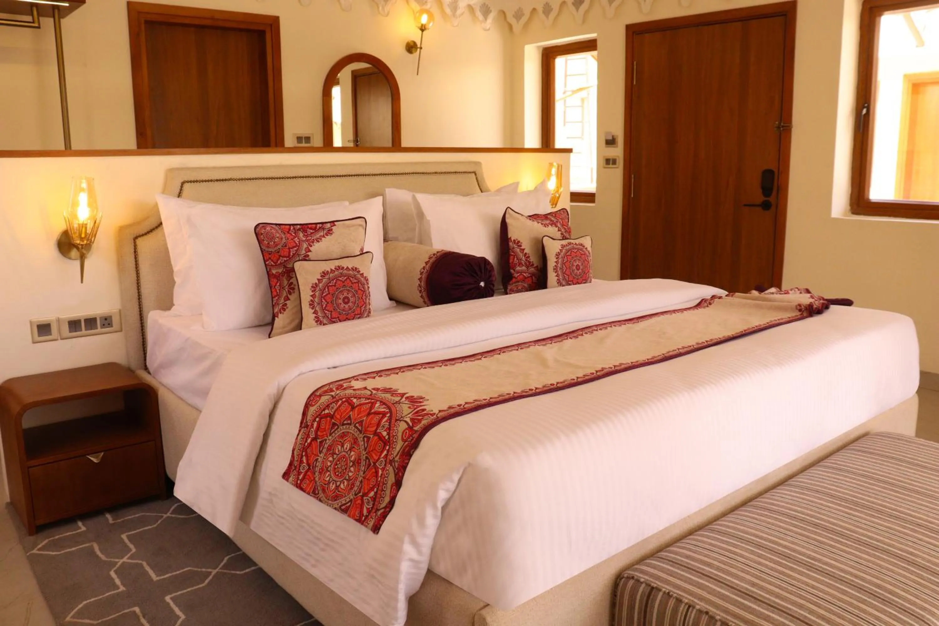 Bed in Chokhi Dhani The Palace Hotel