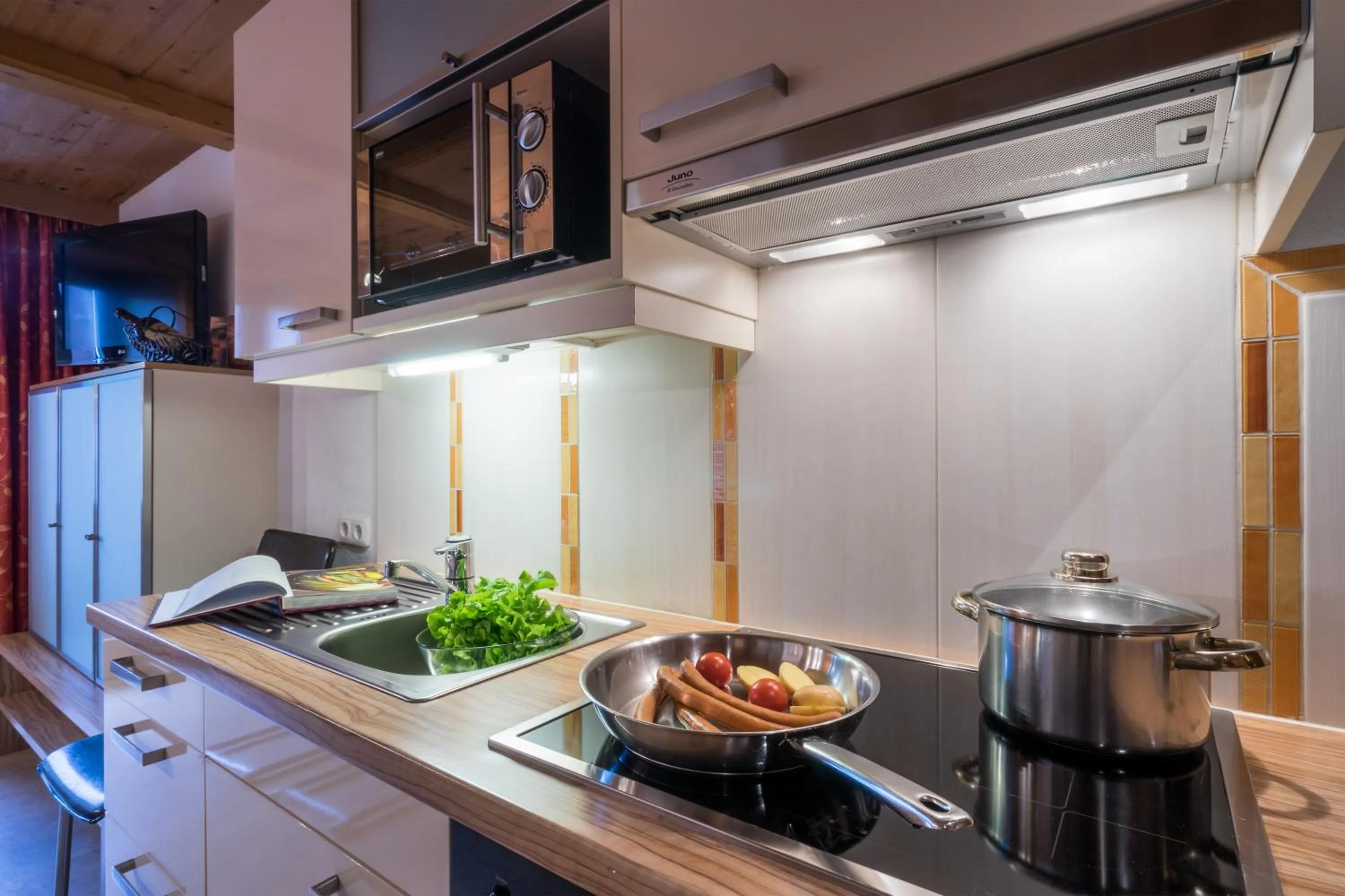 Kitchen or kitchenette in Aparthotel Gallahaus