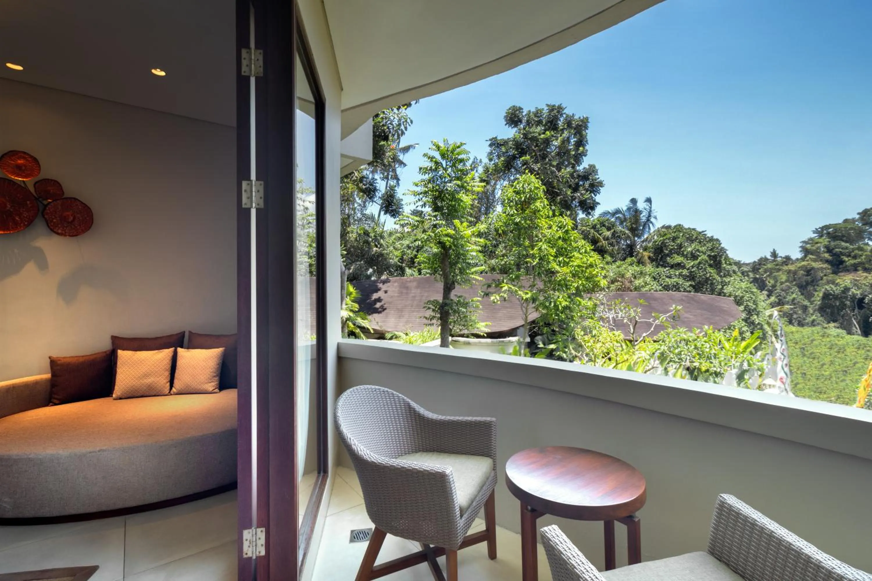 Seating area in tanadewa Resort Ubud Bali by Cross Collection