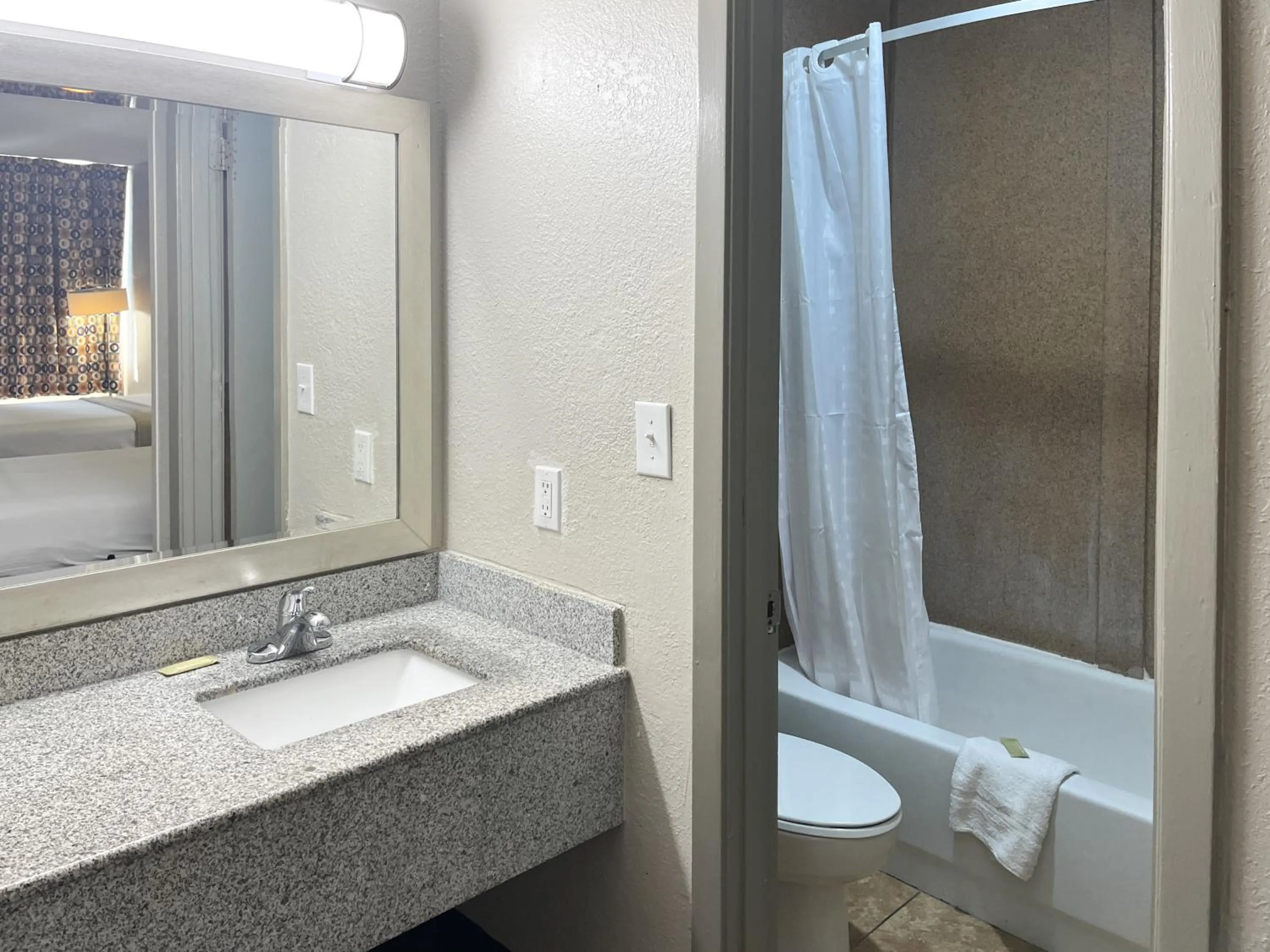 Bathroom in Motel 6 Raleigh, NC – Downtown South