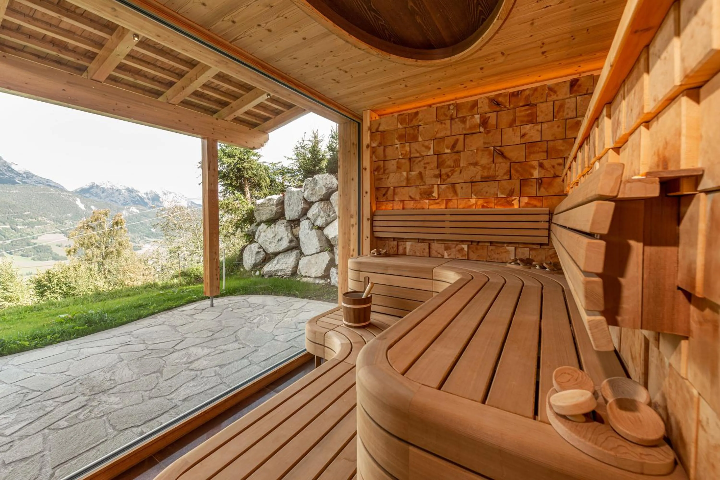 Sauna in Skylodge Alpine Homes