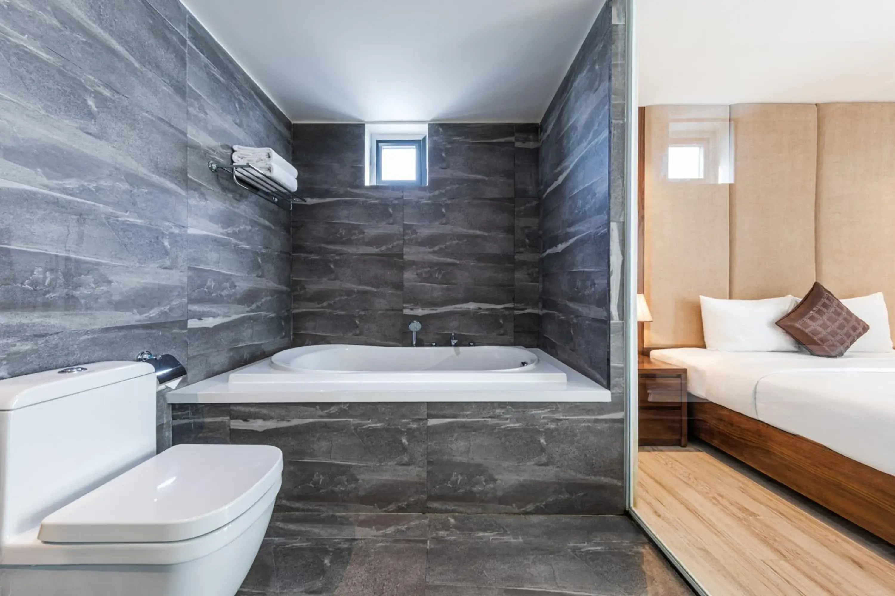 Toilet, Bed in Greenery Hotel Toilet, Bed in Greenery Hotel