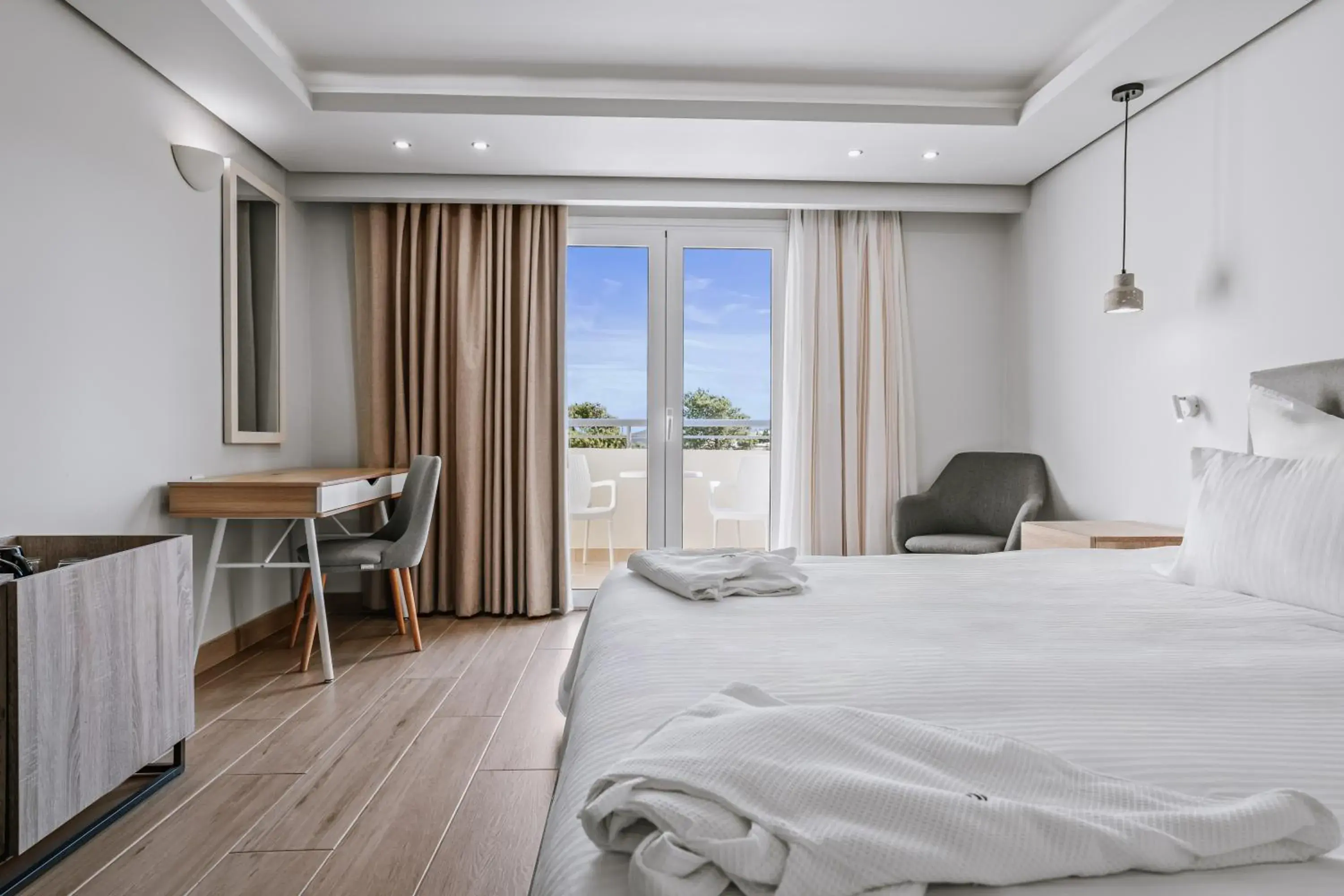 View (from property/room), Bed in Almyra Resort View (from property/room), Bed in Almyra Resort