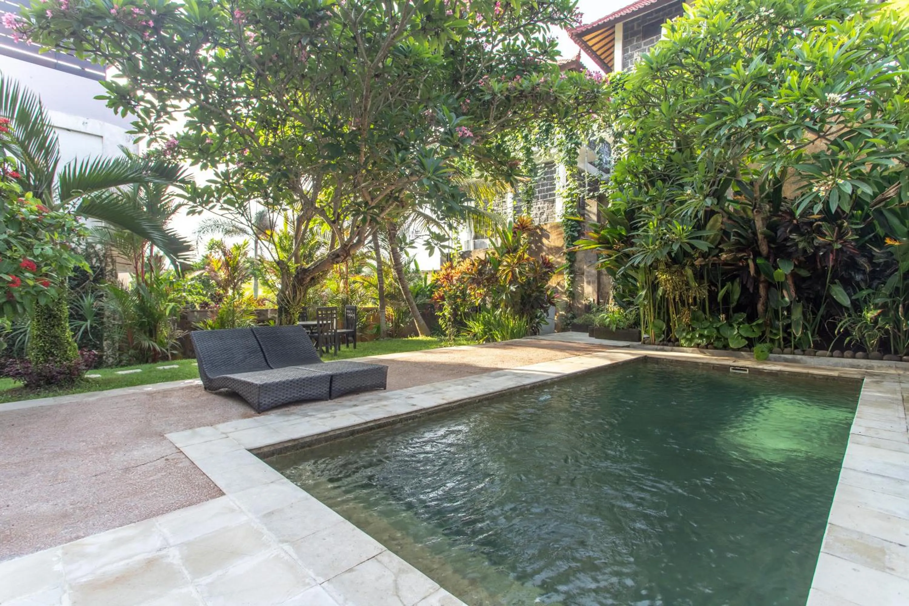 Garden view in Balian Surf Villas