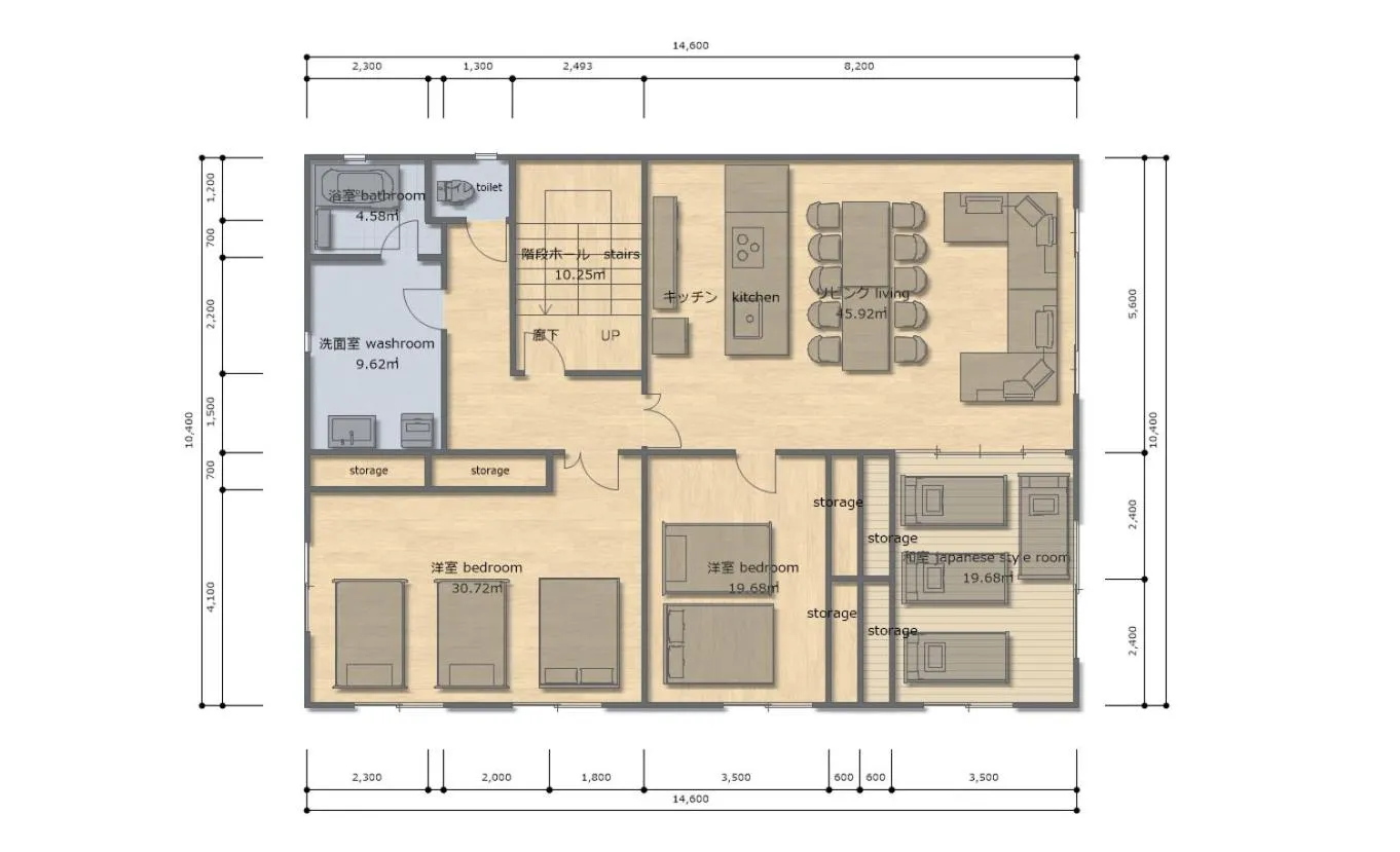 Floor plan in AKKO's Guest House