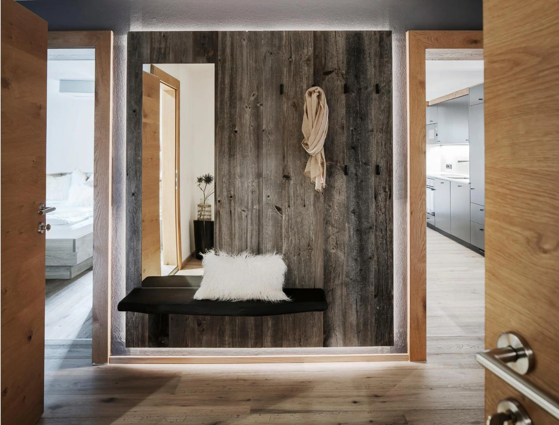 Living room, Bed in Thomanhof Chalet-Appartement