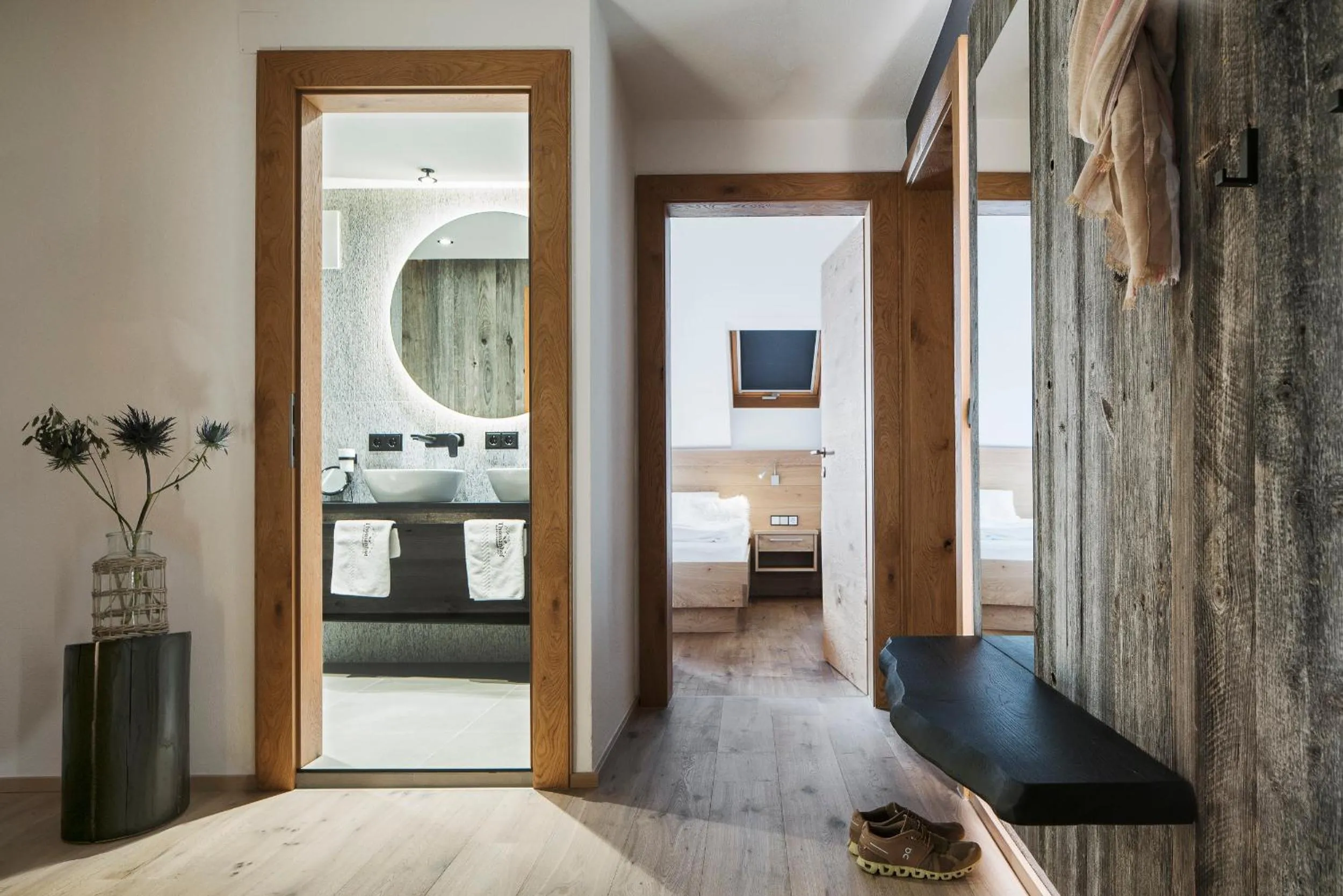 Bathroom, Bed in Thomanhof Chalet-Appartement