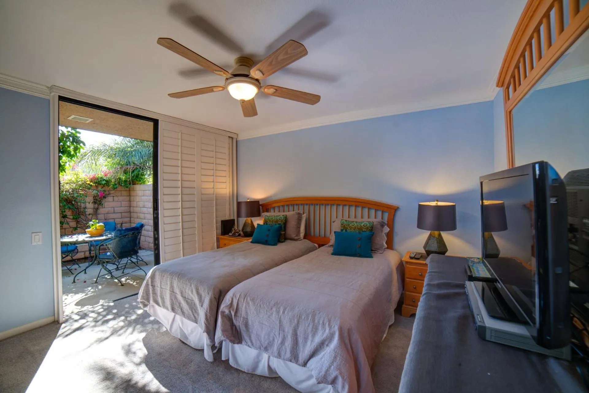 Patio, Bed in Sundance Villas by Private Villa Management