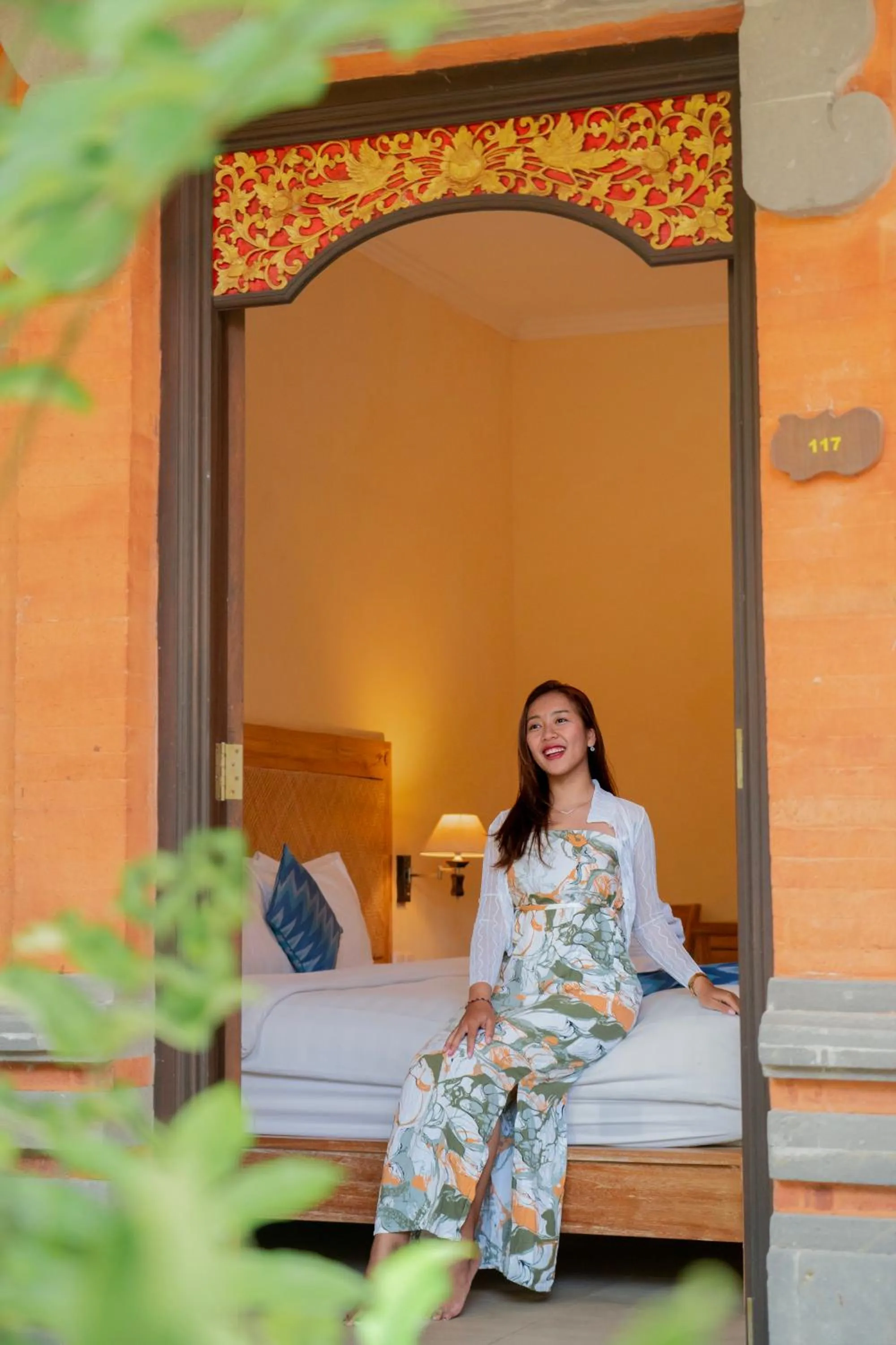 People, Bed in Ashyana Candidasa Beach Resort