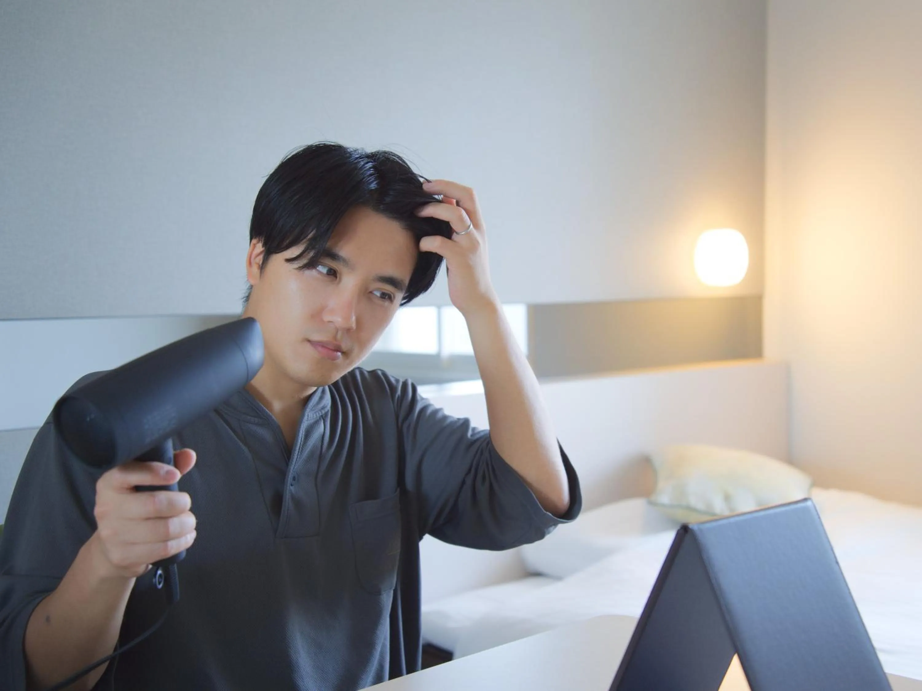 Bed in Super Hotel Kofu Showa Inter