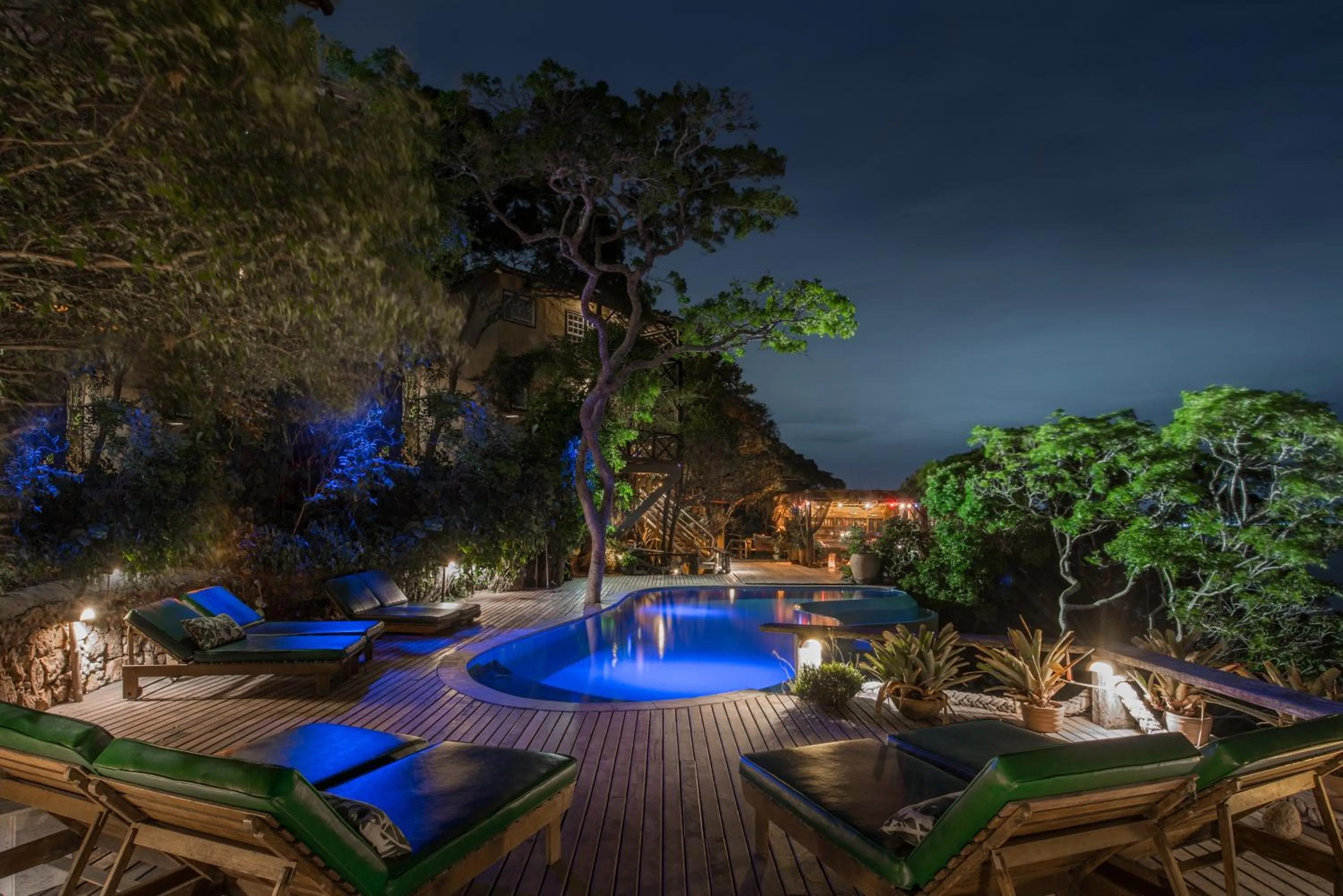 Pool view in Pousada Enseada das Garças