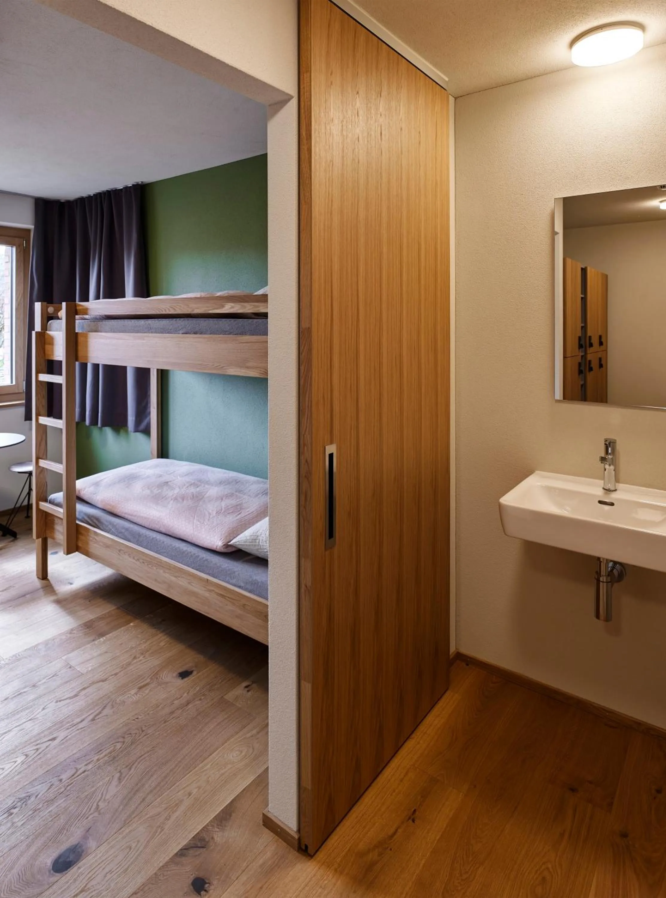 Bathroom, Bed in Schaan-Vaduz Youth Hostel