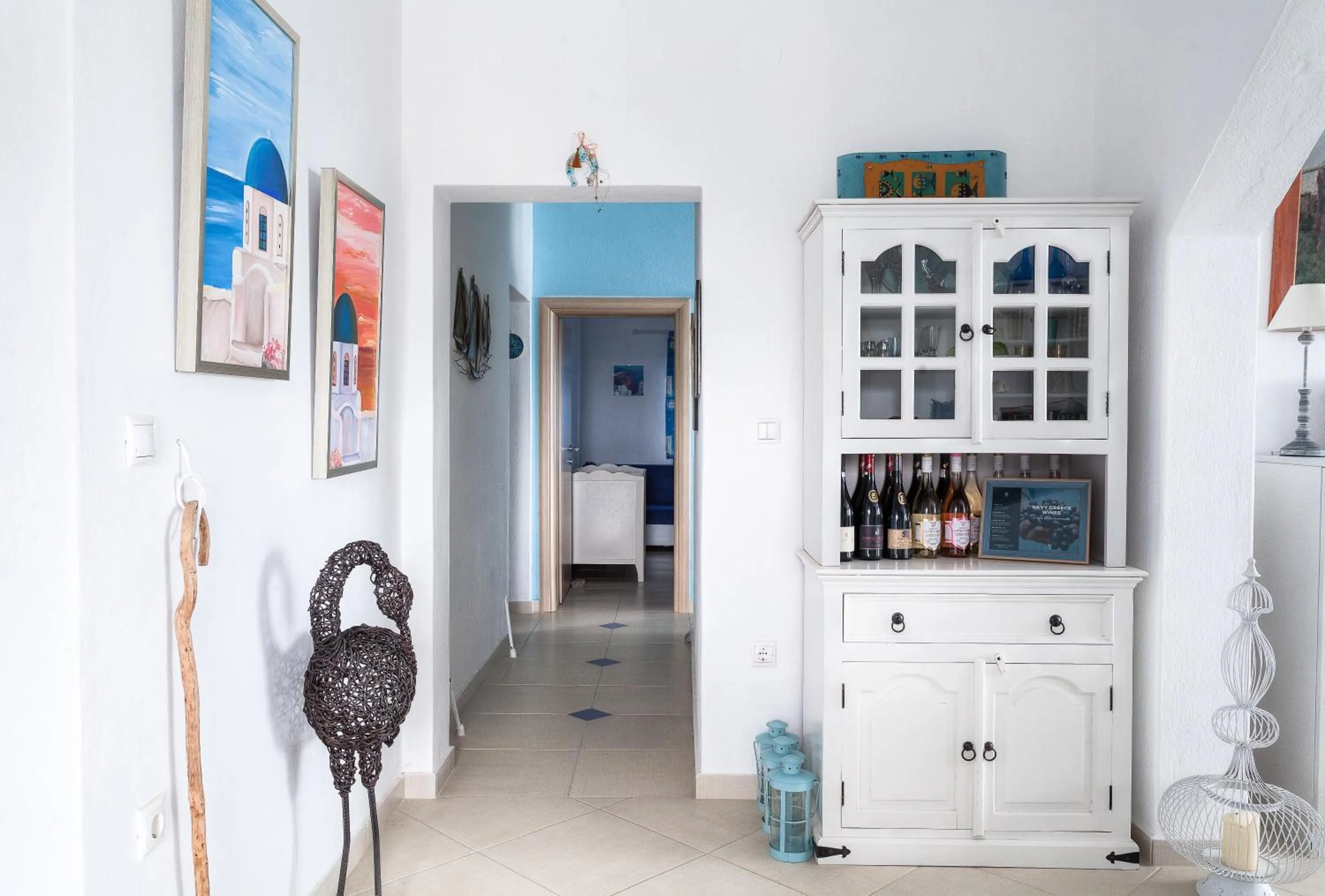 Lobby or reception in Navy Greece Villa with swimming pool & sea view
