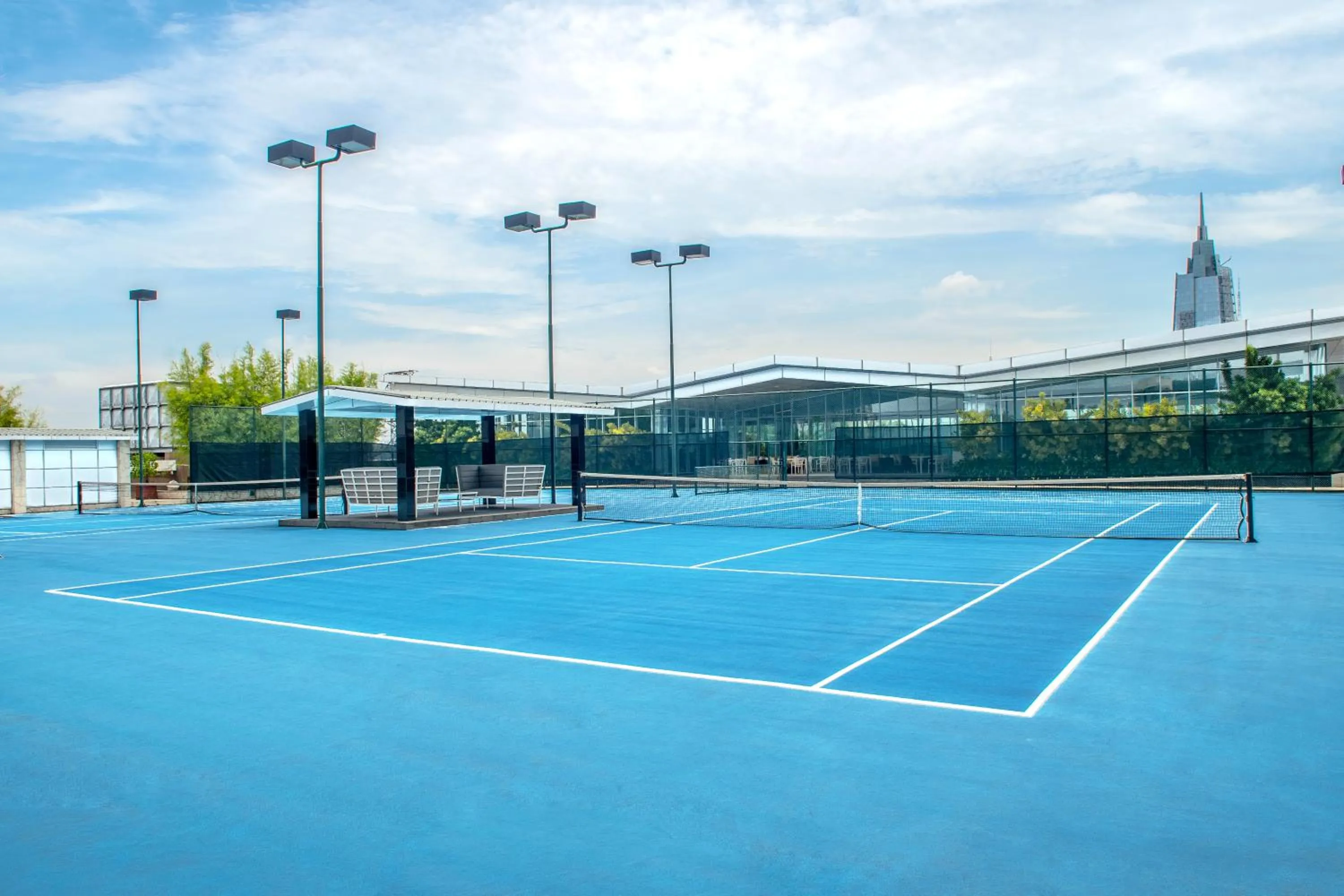 Tennis court in Hotel Mulia Senayan, Jakarta