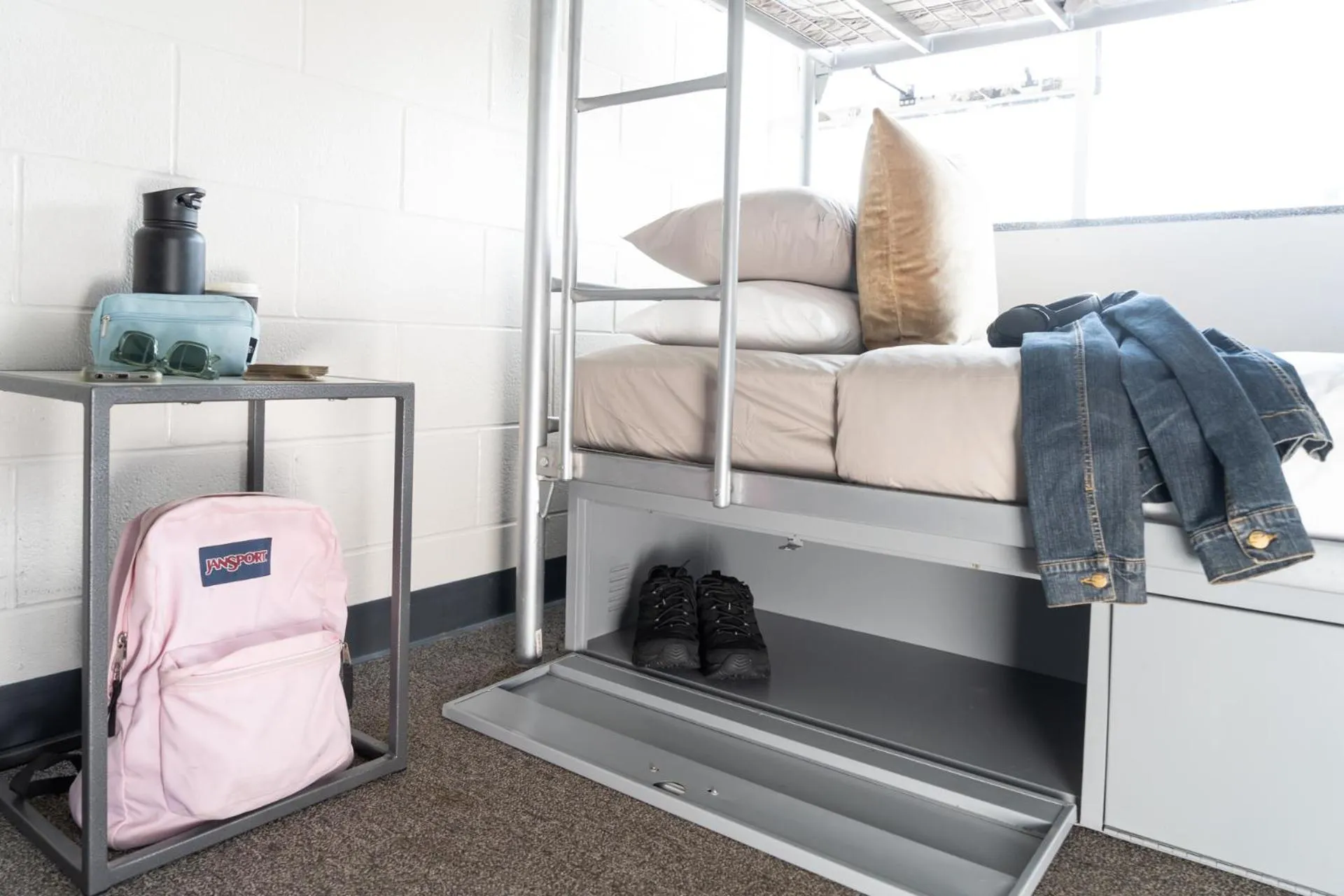 wardrobe, Bed in YMCA Hostel