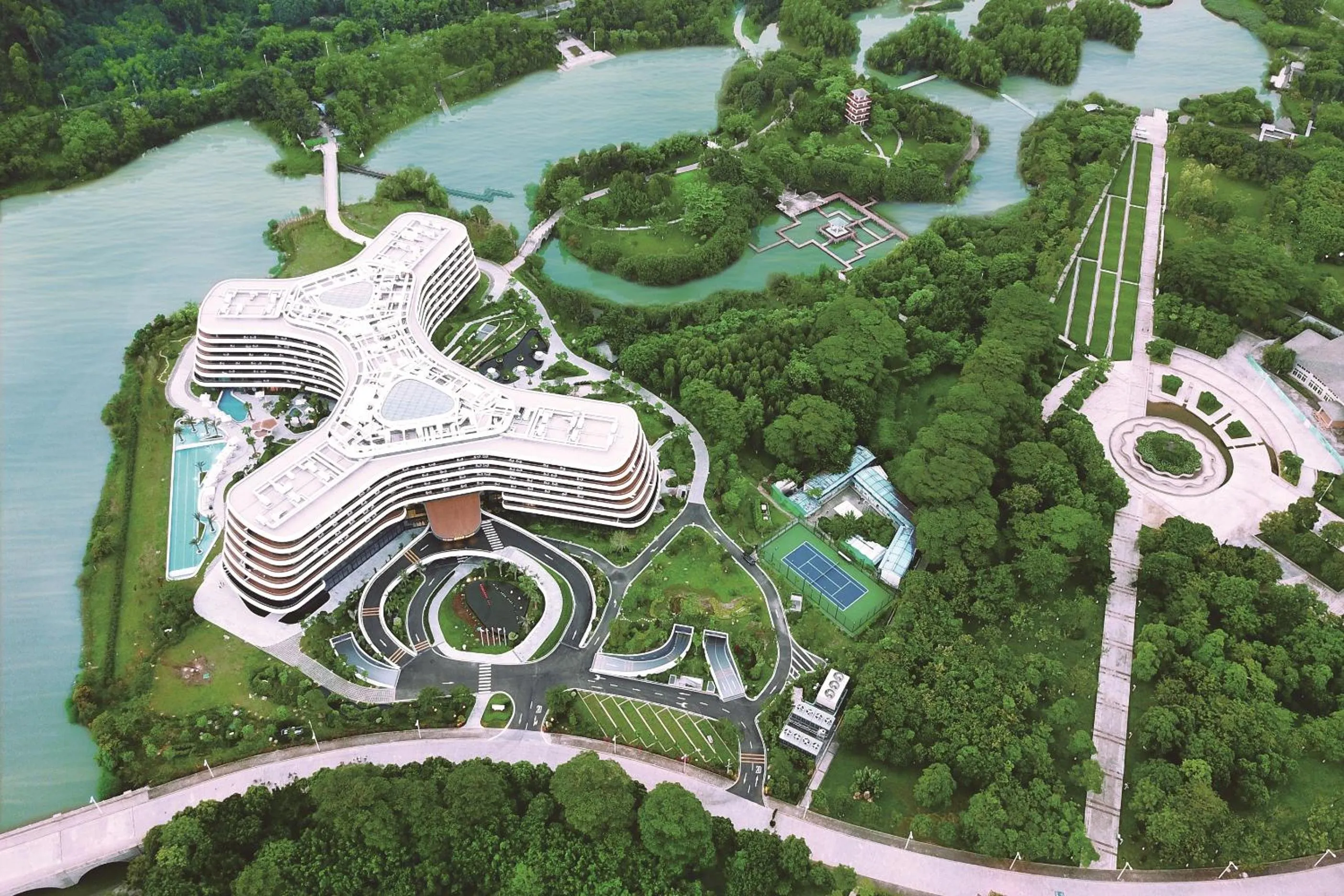 Bird's eye view in Guangzhou Nansha Garden Hotel