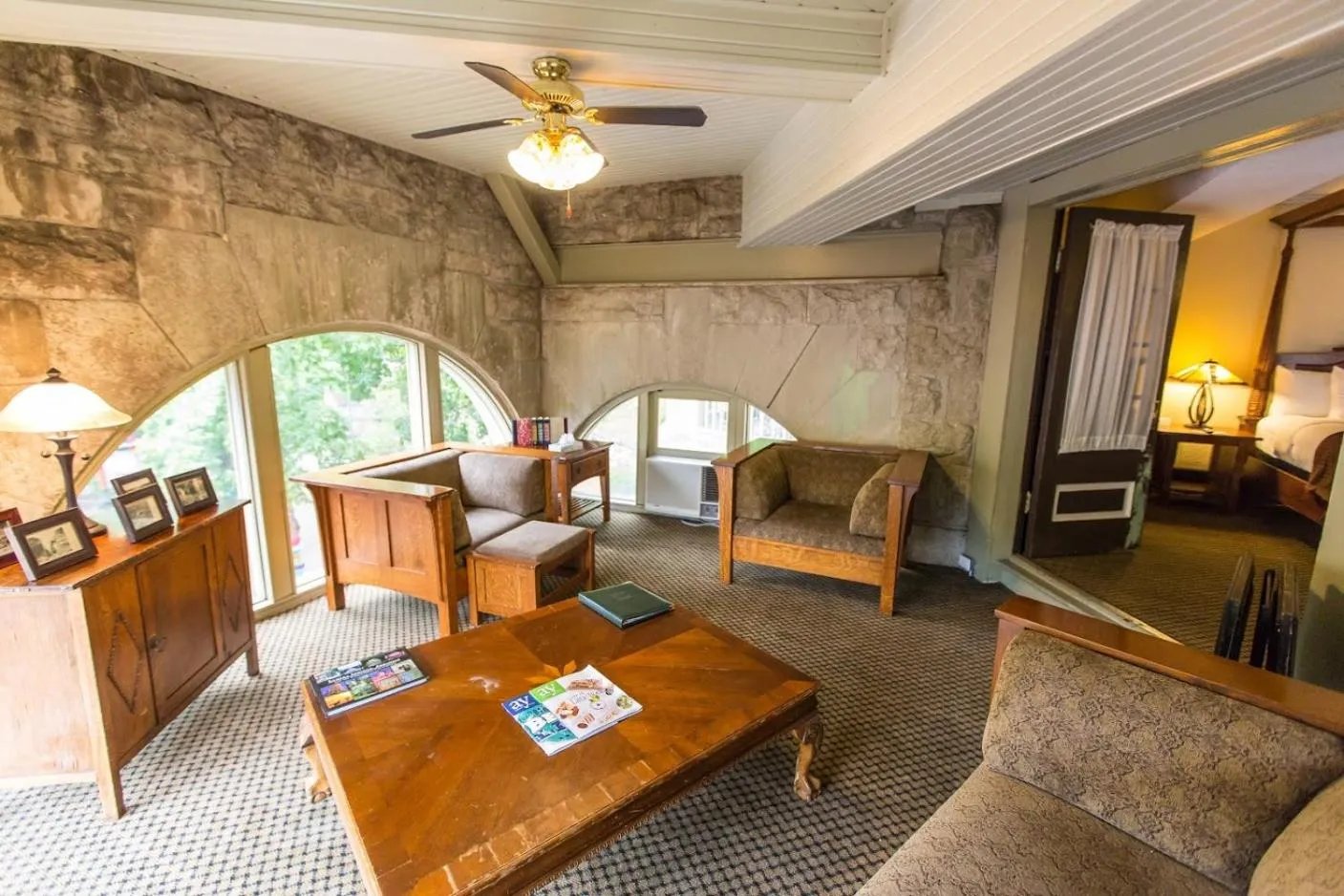 Seating area in 1905 Basin Park Hotel