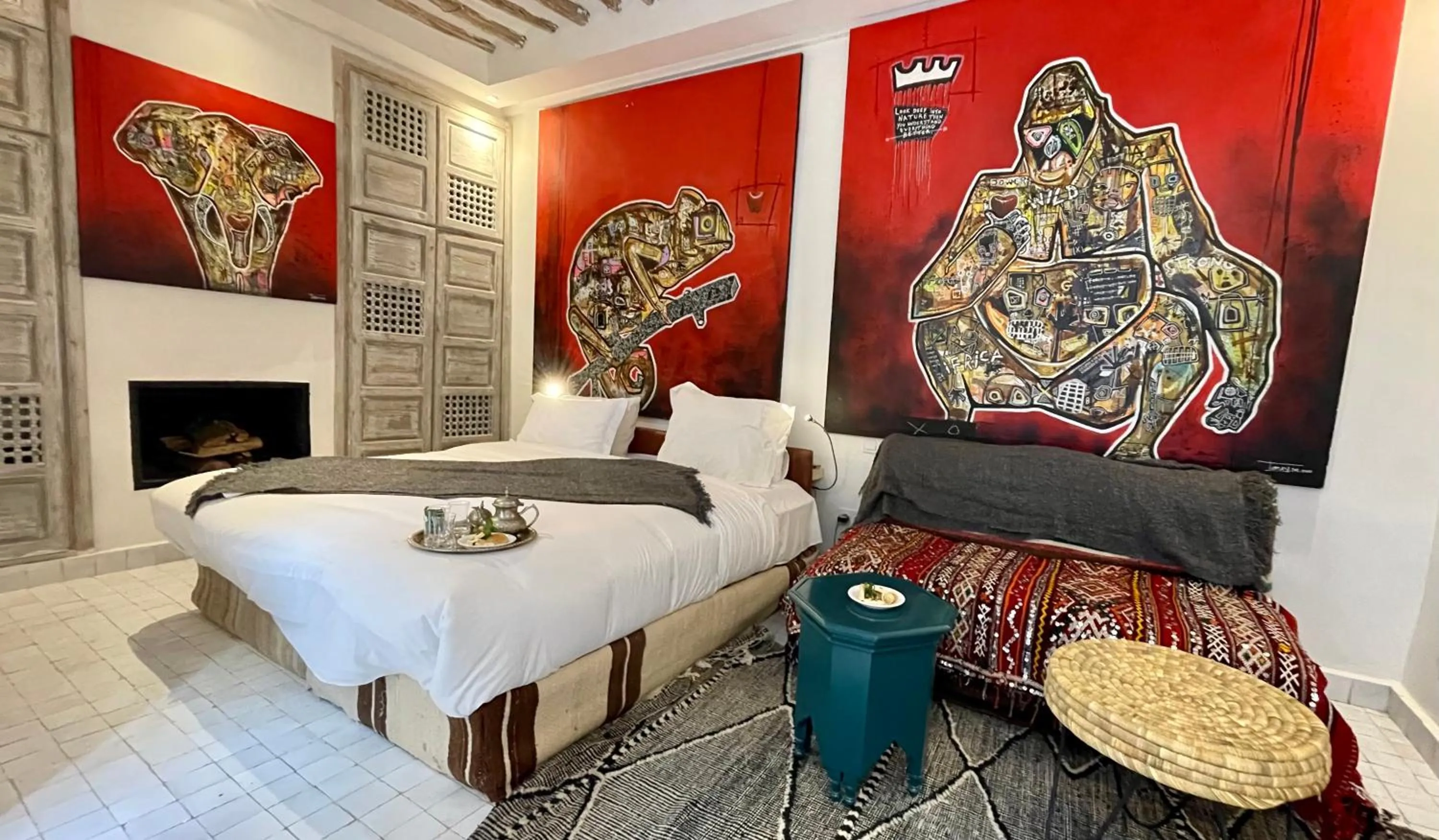 Decorative detail, Bed in BCK Art Riad