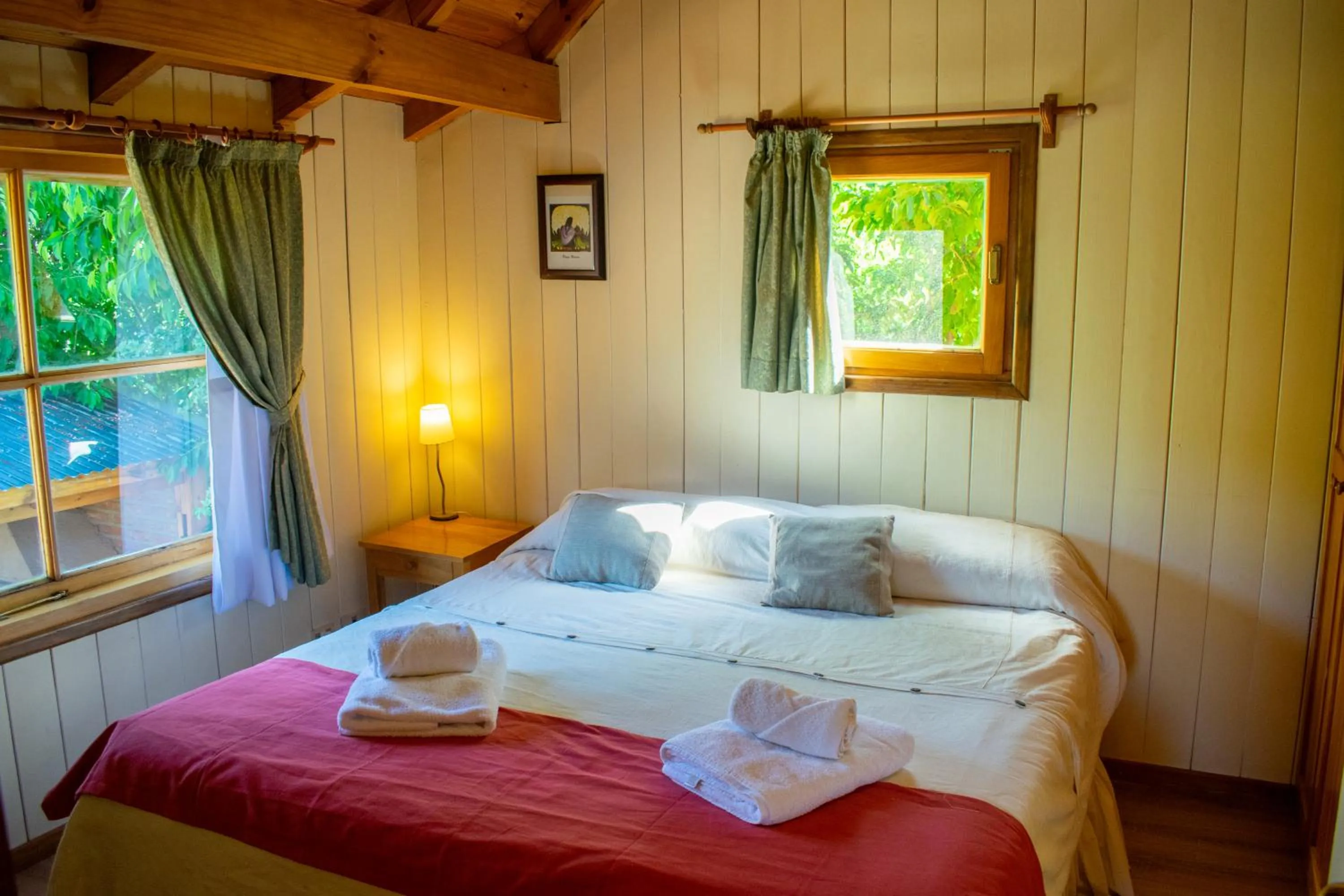 Bed in Hosteria y Cabañas Posada Quinen