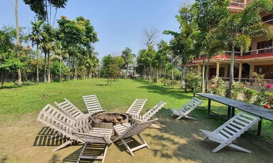 Natural landscape in Chitwan Forest Resort with swimming pool , Chitwan National Park