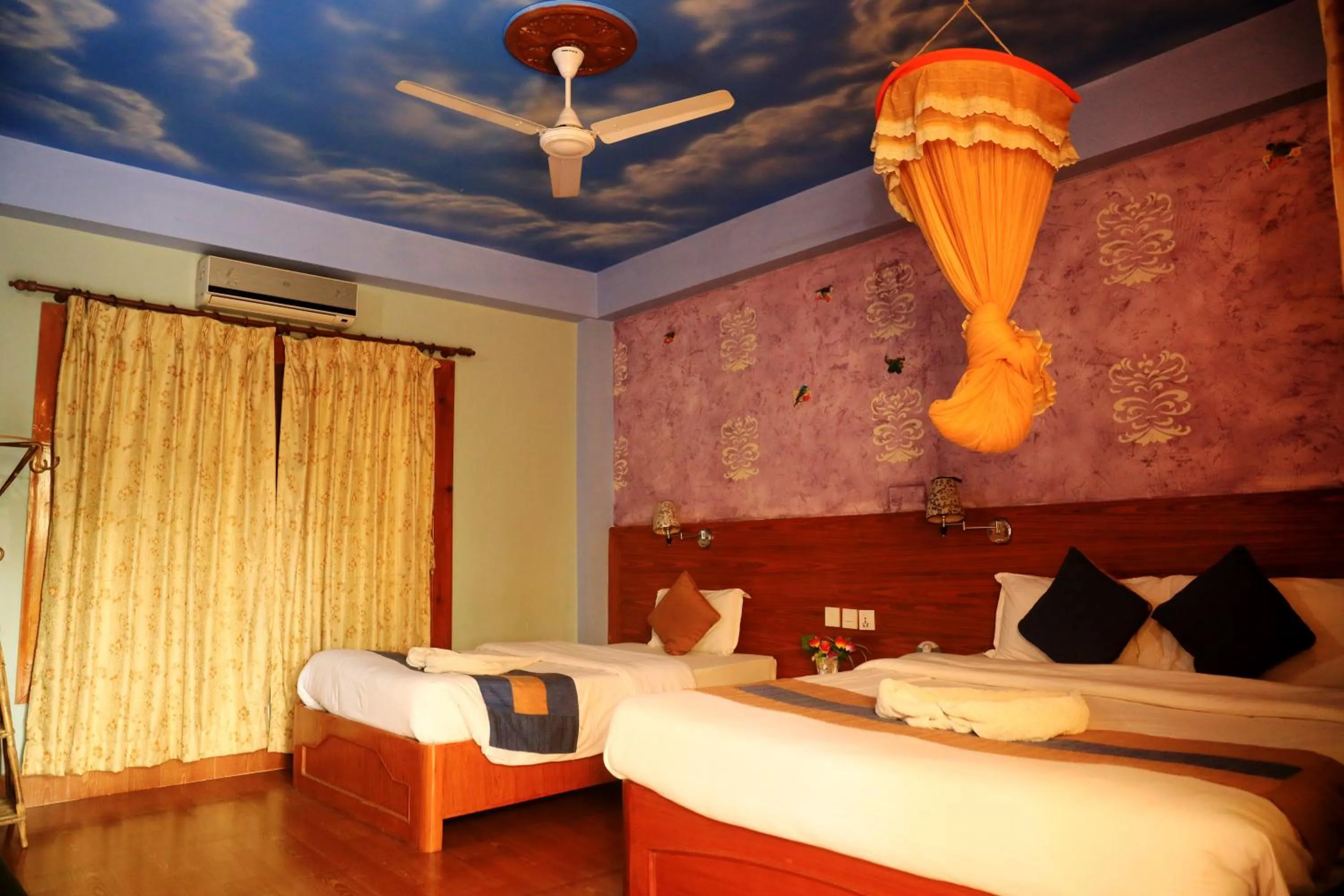 Bedroom, Bed in Chitwan Forest Resort with swimming pool , Chitwan National Park