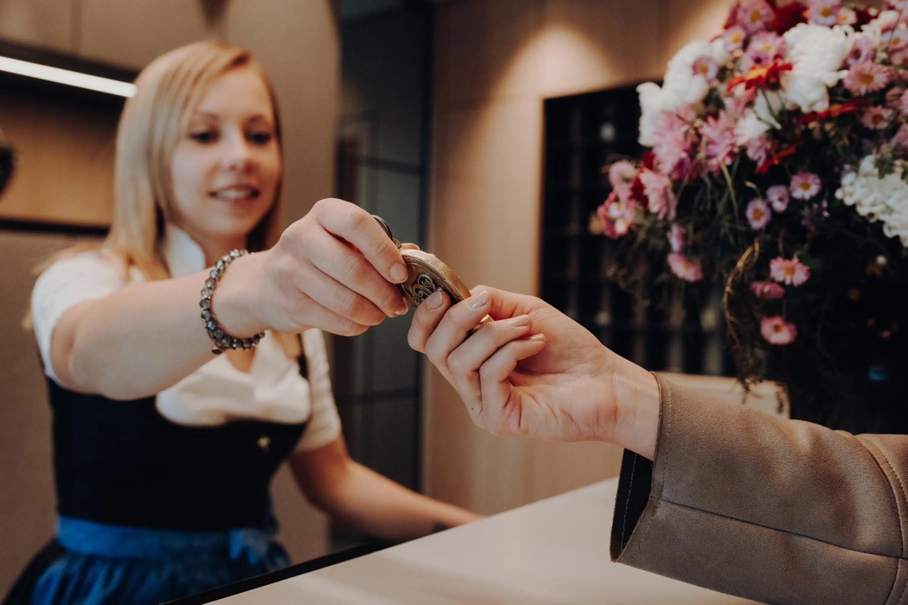 Lobby or reception in Langwies Genussherberge
