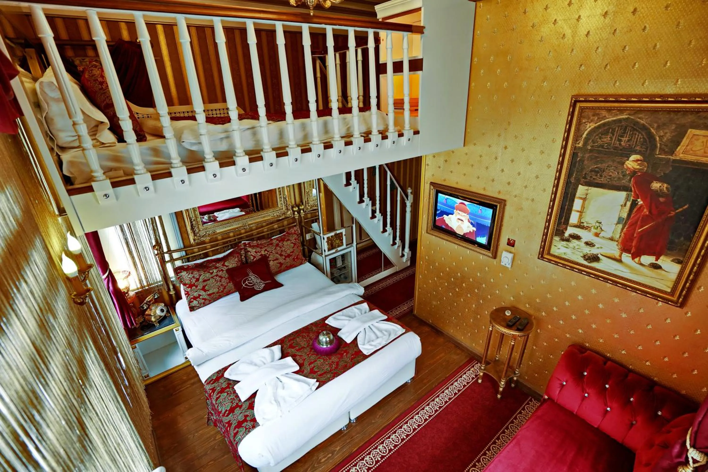 TV and multimedia, Bed in Sultan Tughra Hotel