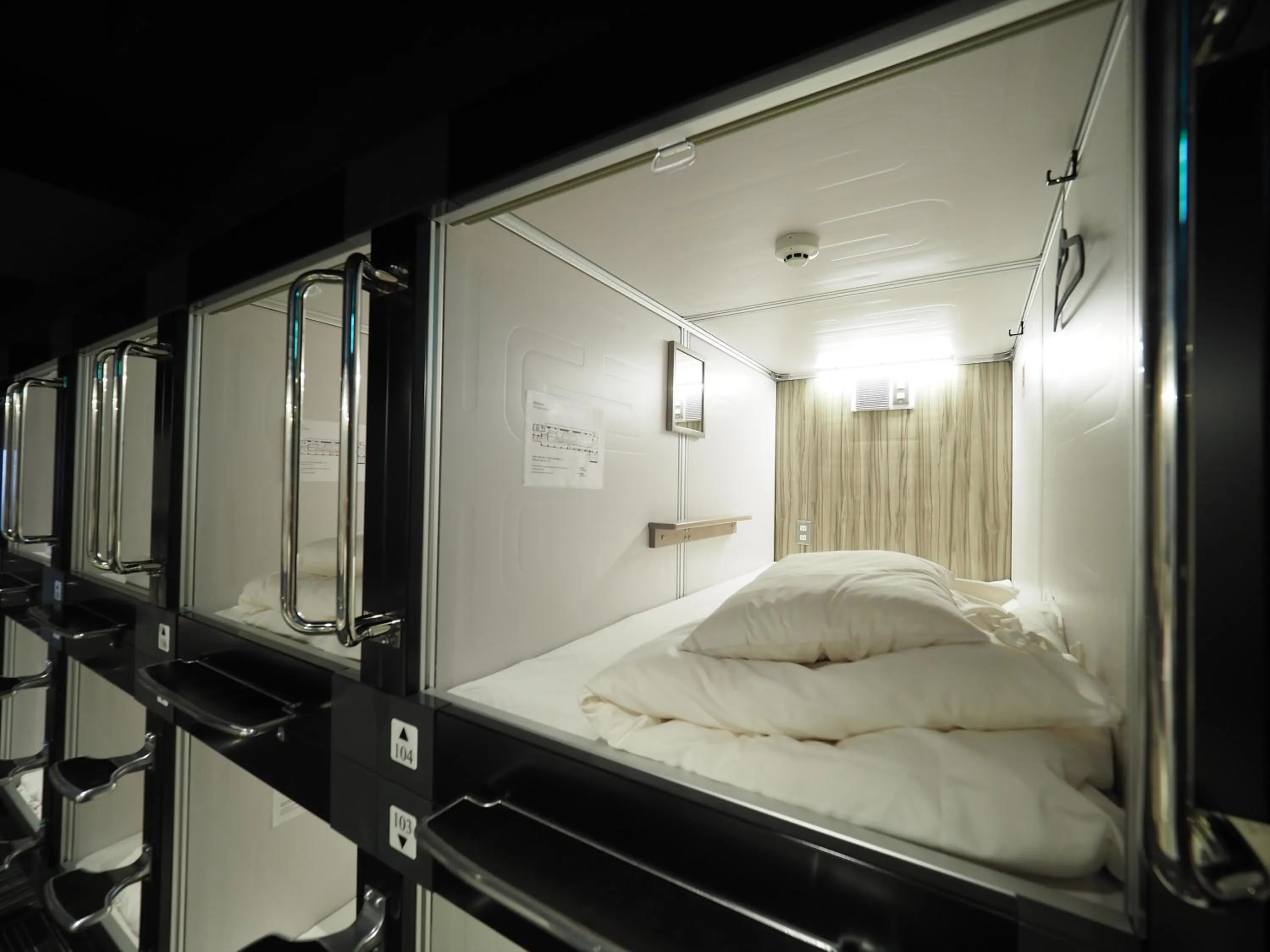 Photo of the whole room, Bed in LEO YU Capsule Hotel Nishifunabashi
