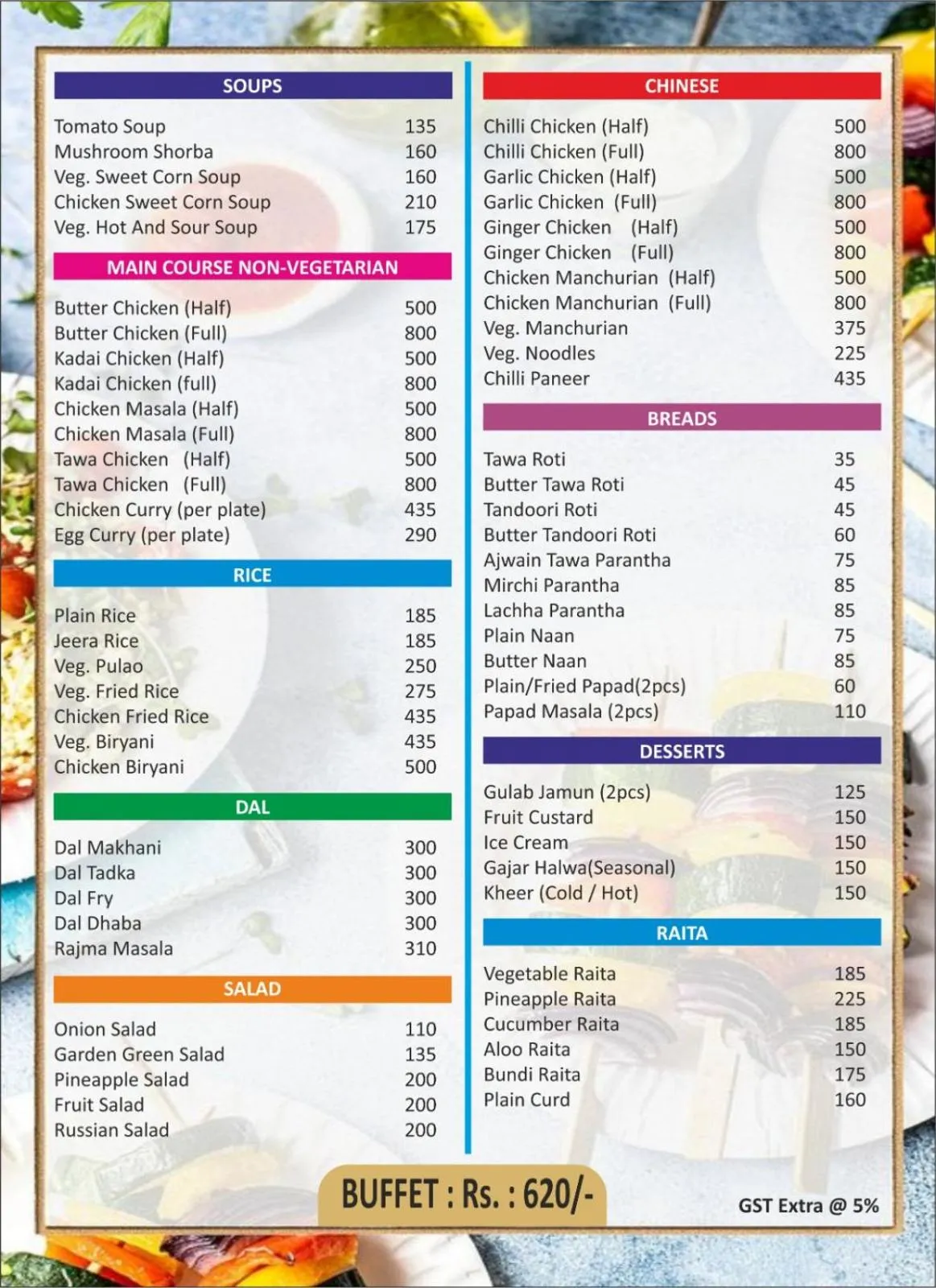 Food and drinks in Blue Pine Resort