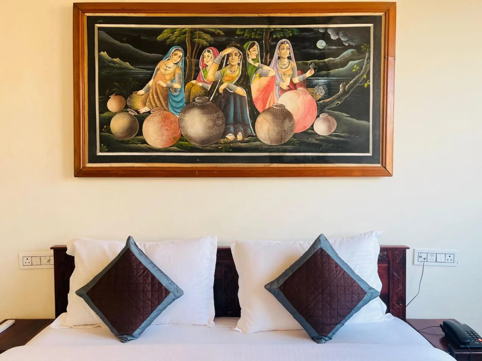 Living room, Bed in Teerth Palace Pushkar