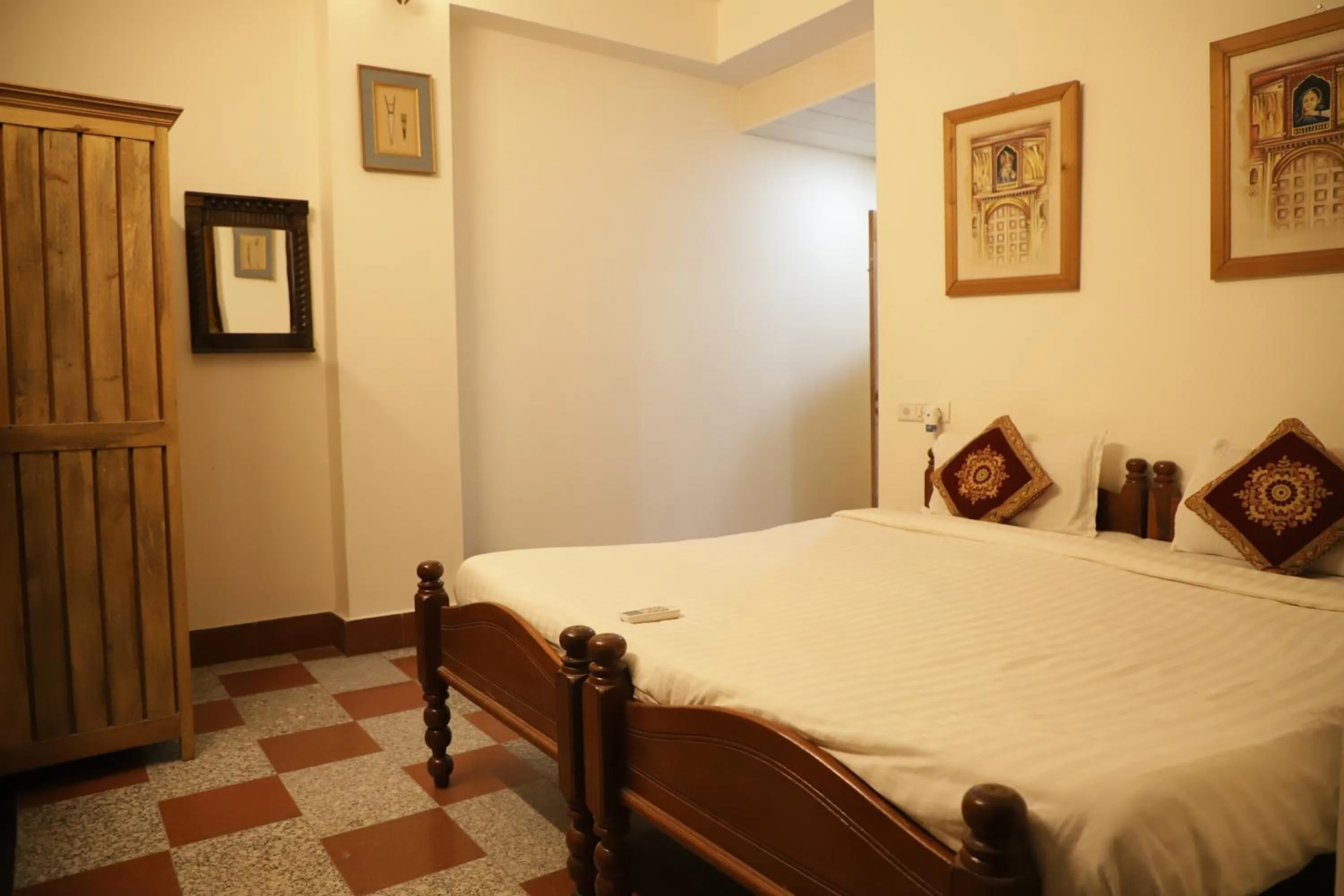 Bed in Teerth Palace Pushkar