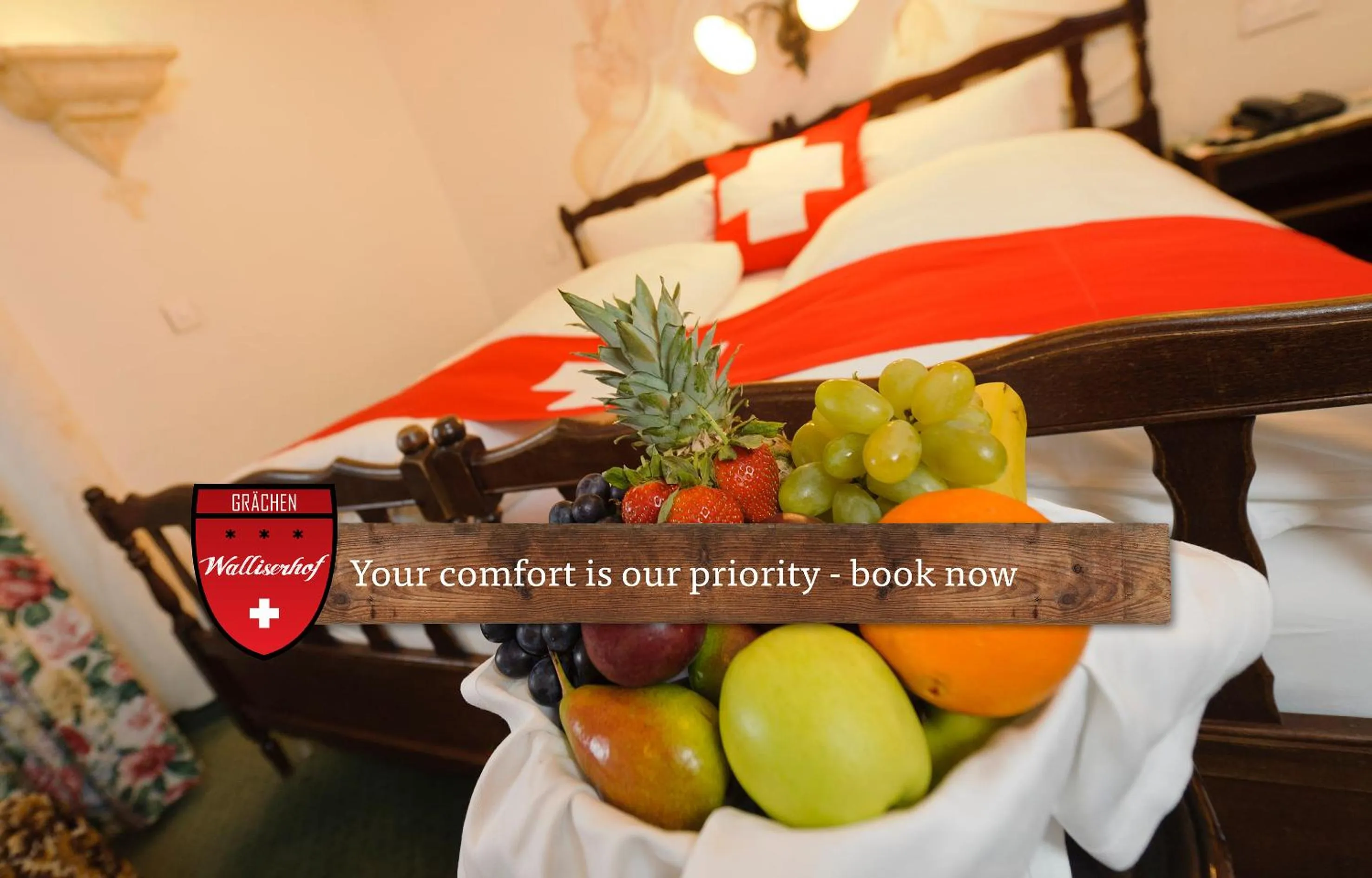 Bed in Hotel Walliserhof - The Dom Collection