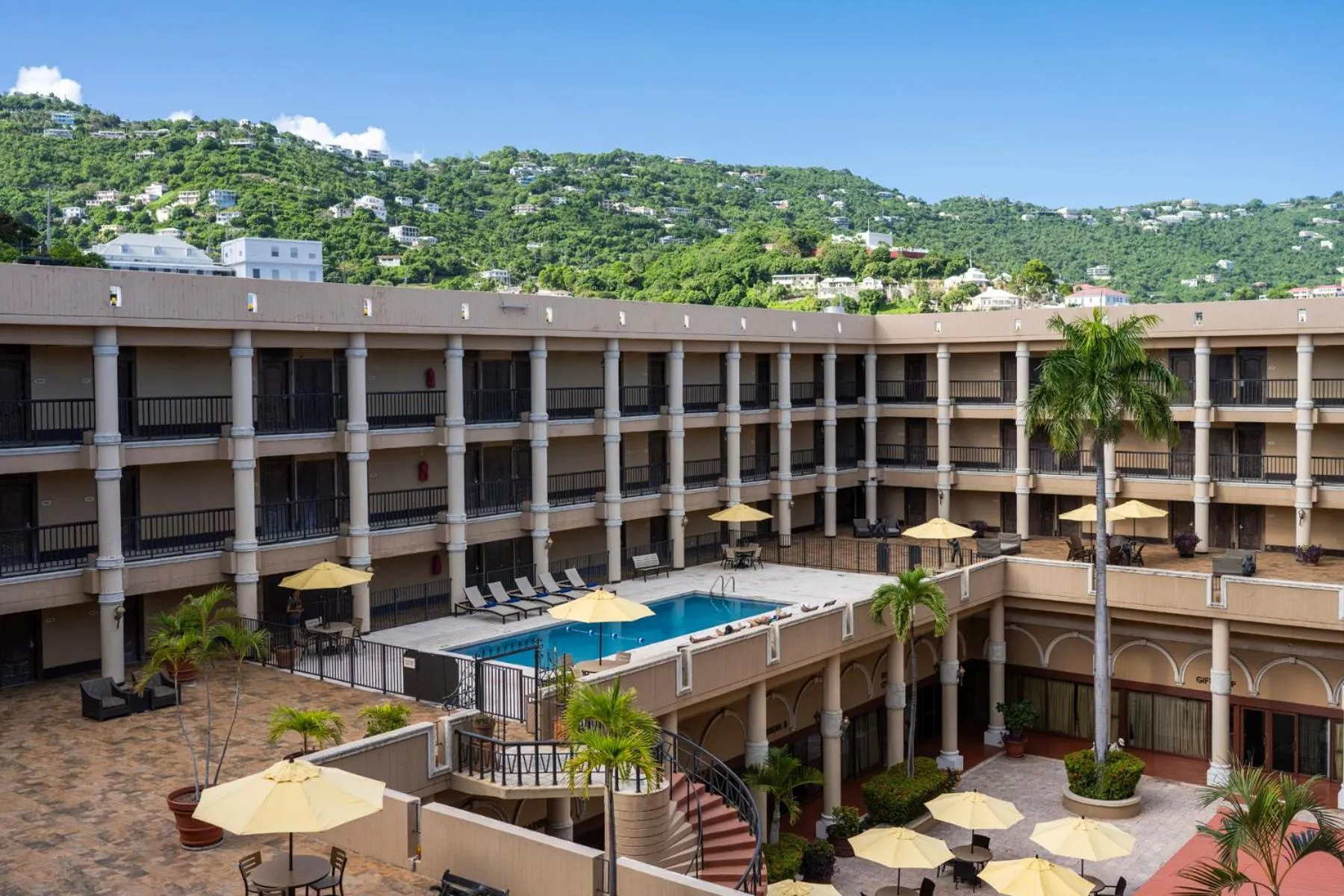 Inner courtyard view in Windward Passage Hotel