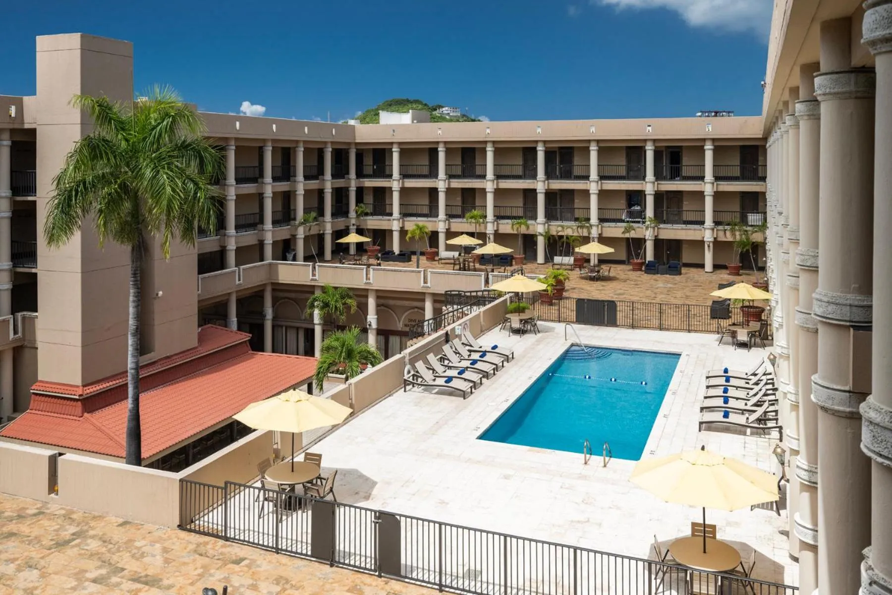 Inner courtyard view in Windward Passage Hotel