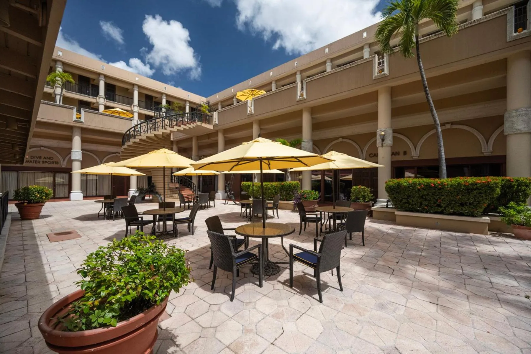 Inner courtyard view in Windward Passage Hotel