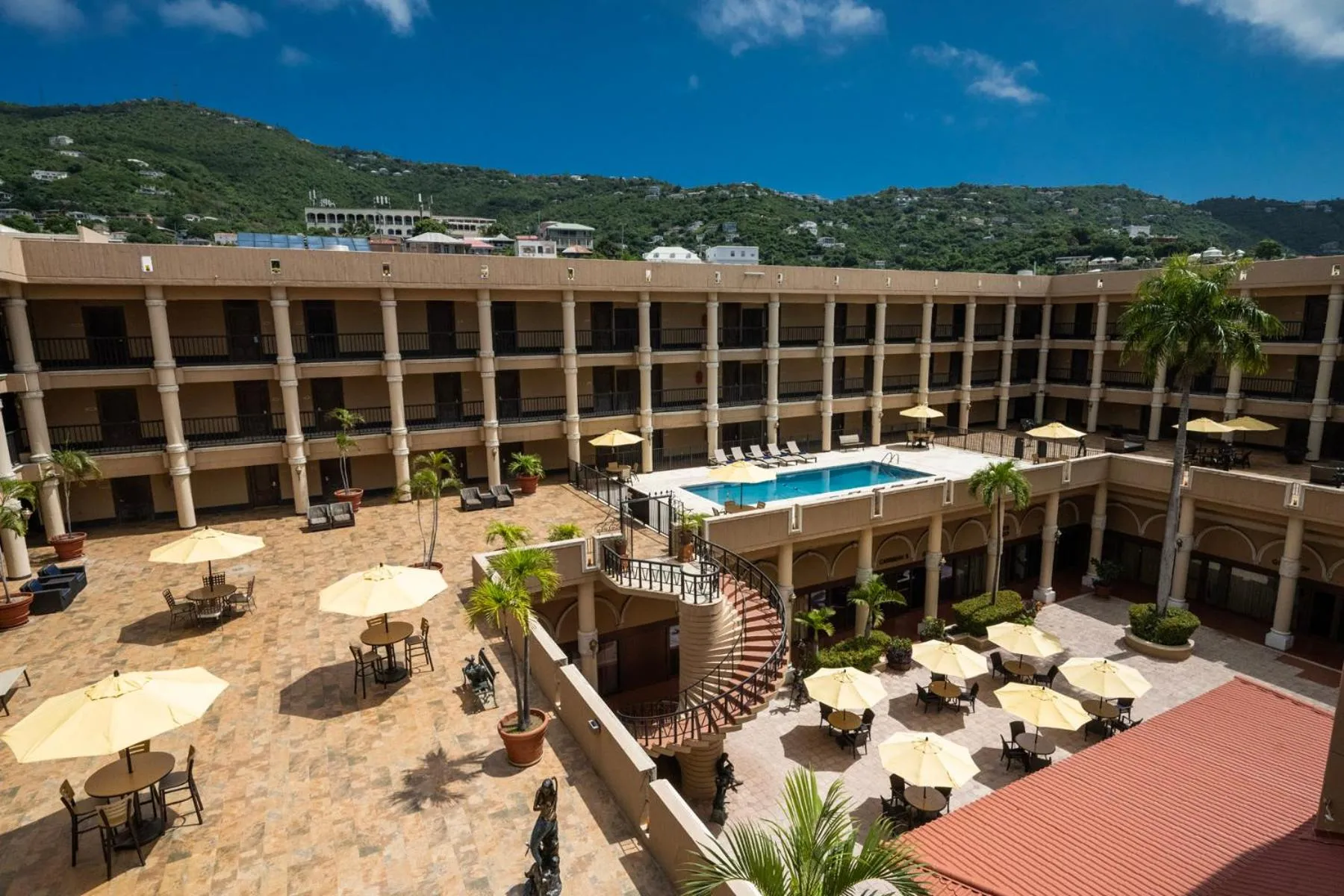 Inner courtyard view in Windward Passage Hotel
