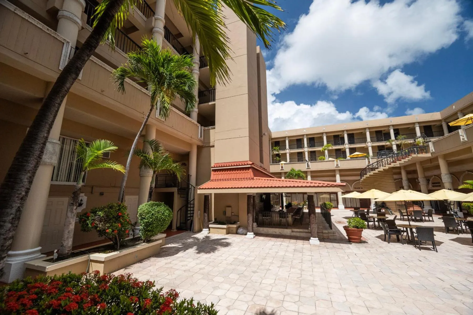 Inner courtyard view in Windward Passage Hotel