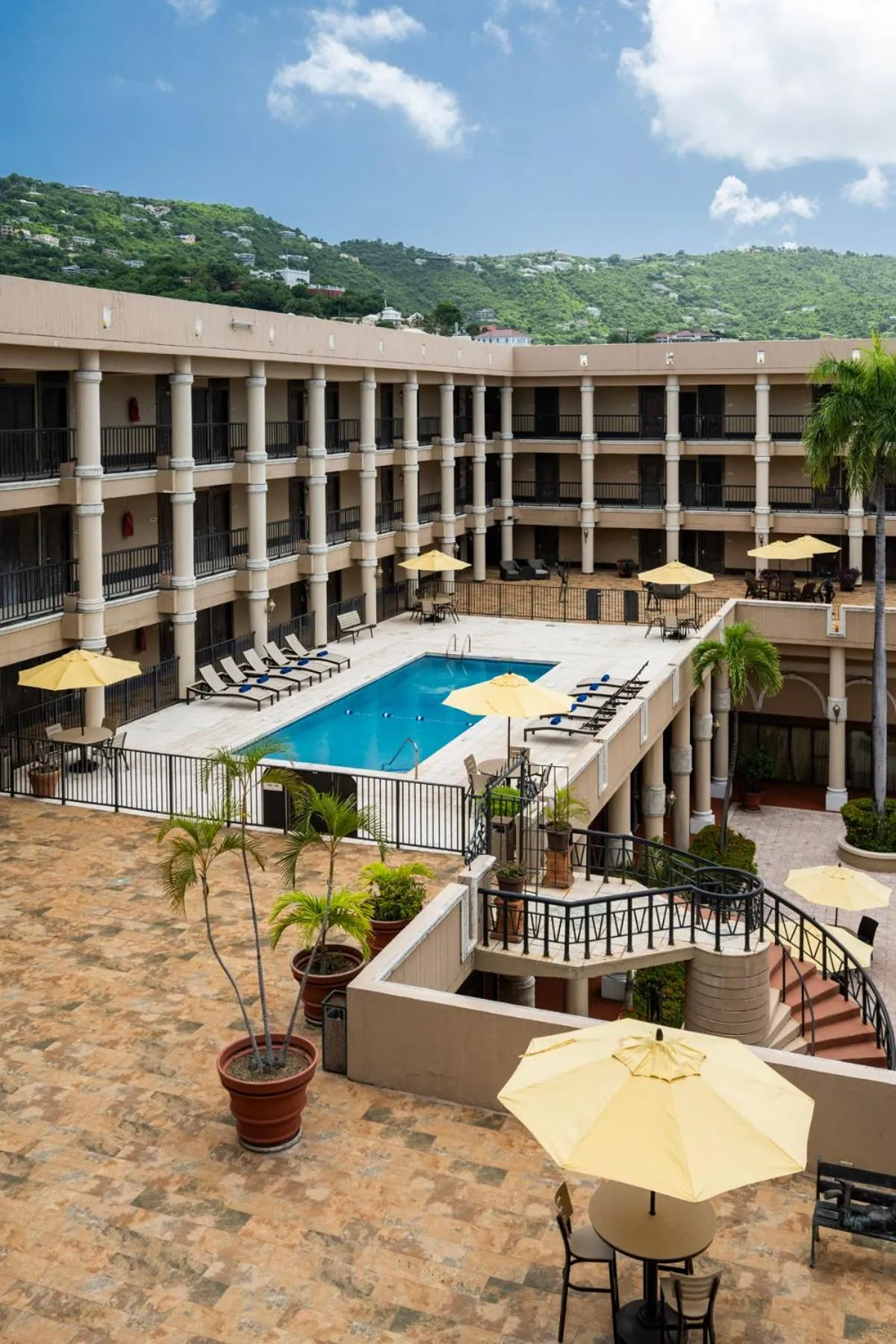 Inner courtyard view in Windward Passage Hotel