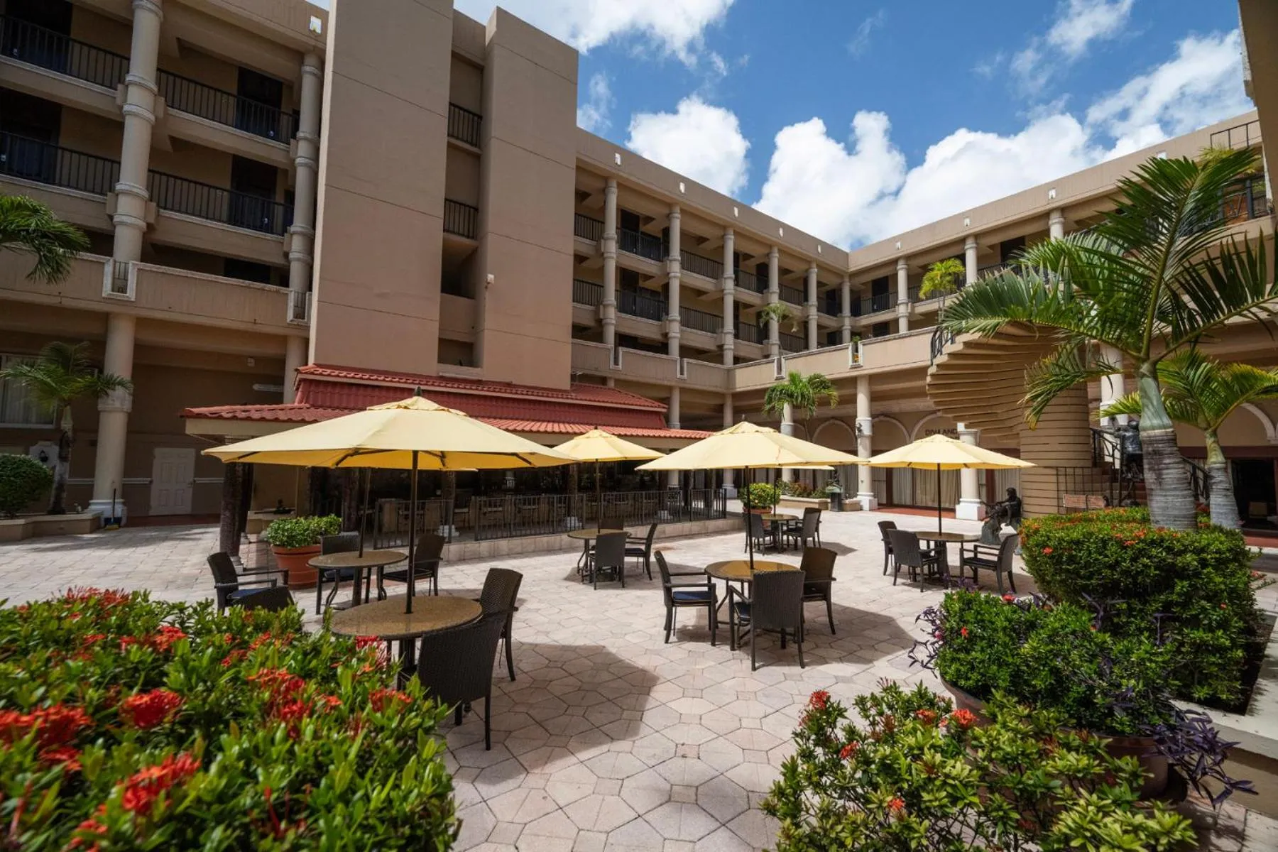 Inner courtyard view in Windward Passage Hotel