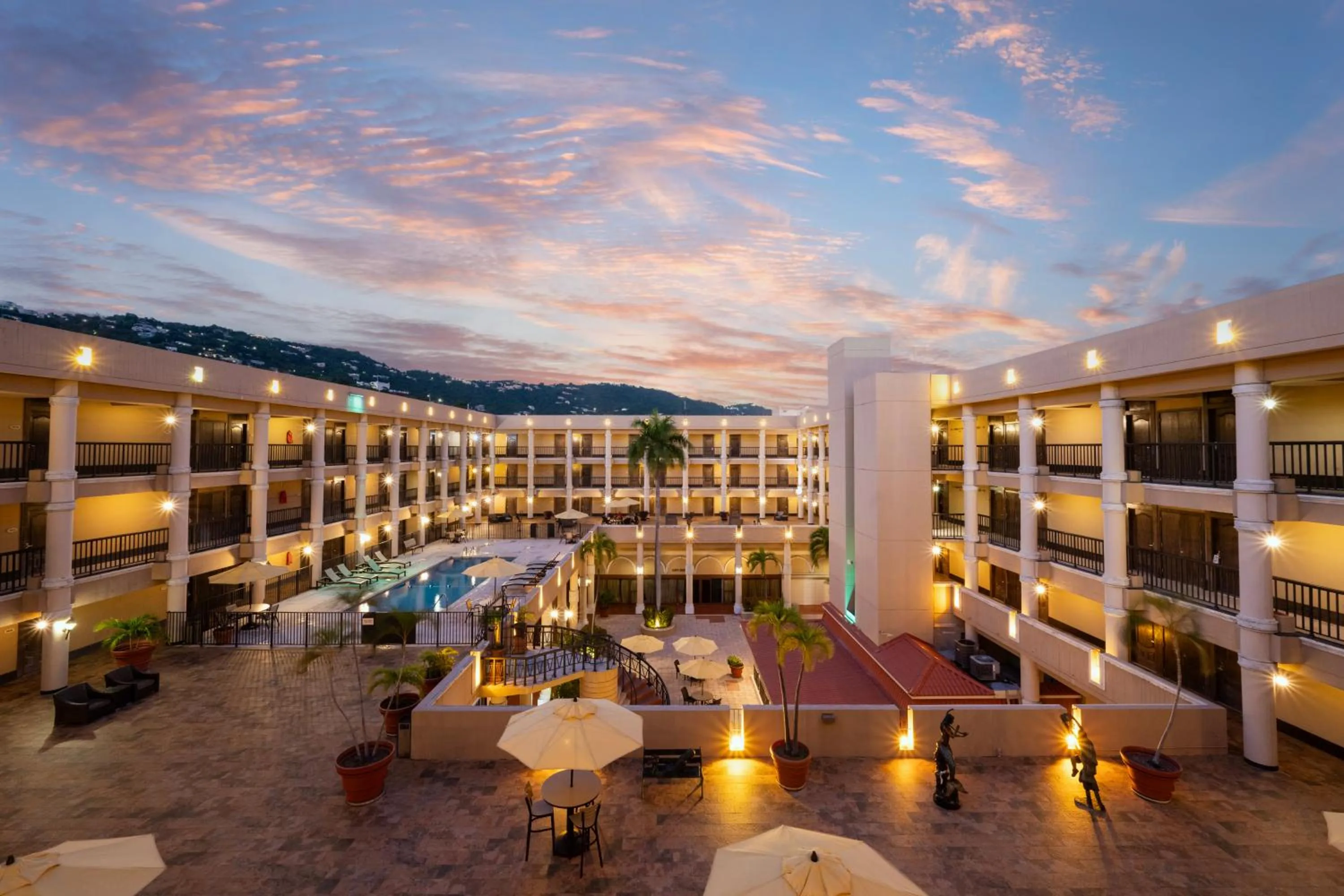 Inner courtyard view in Windward Passage Hotel