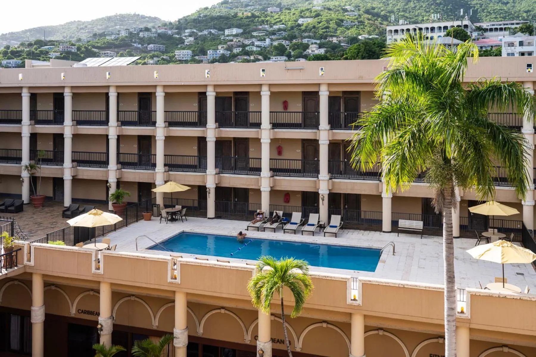 Inner courtyard view in Windward Passage Hotel
