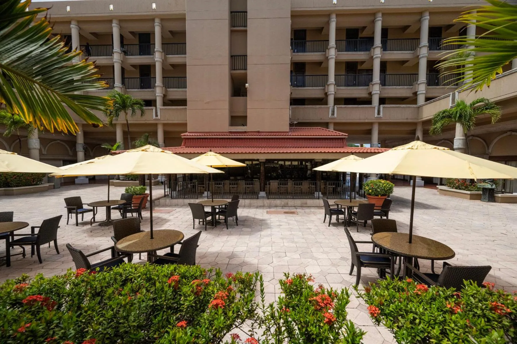 Inner courtyard view in Windward Passage Hotel