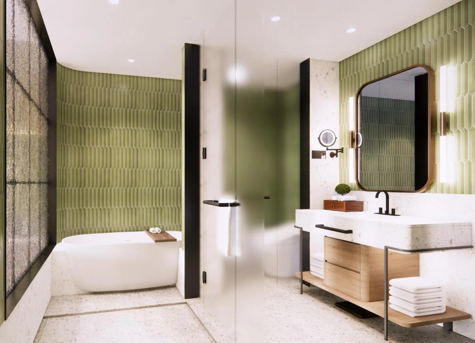 Bathroom, Bed in Melia Shanghai Parkside