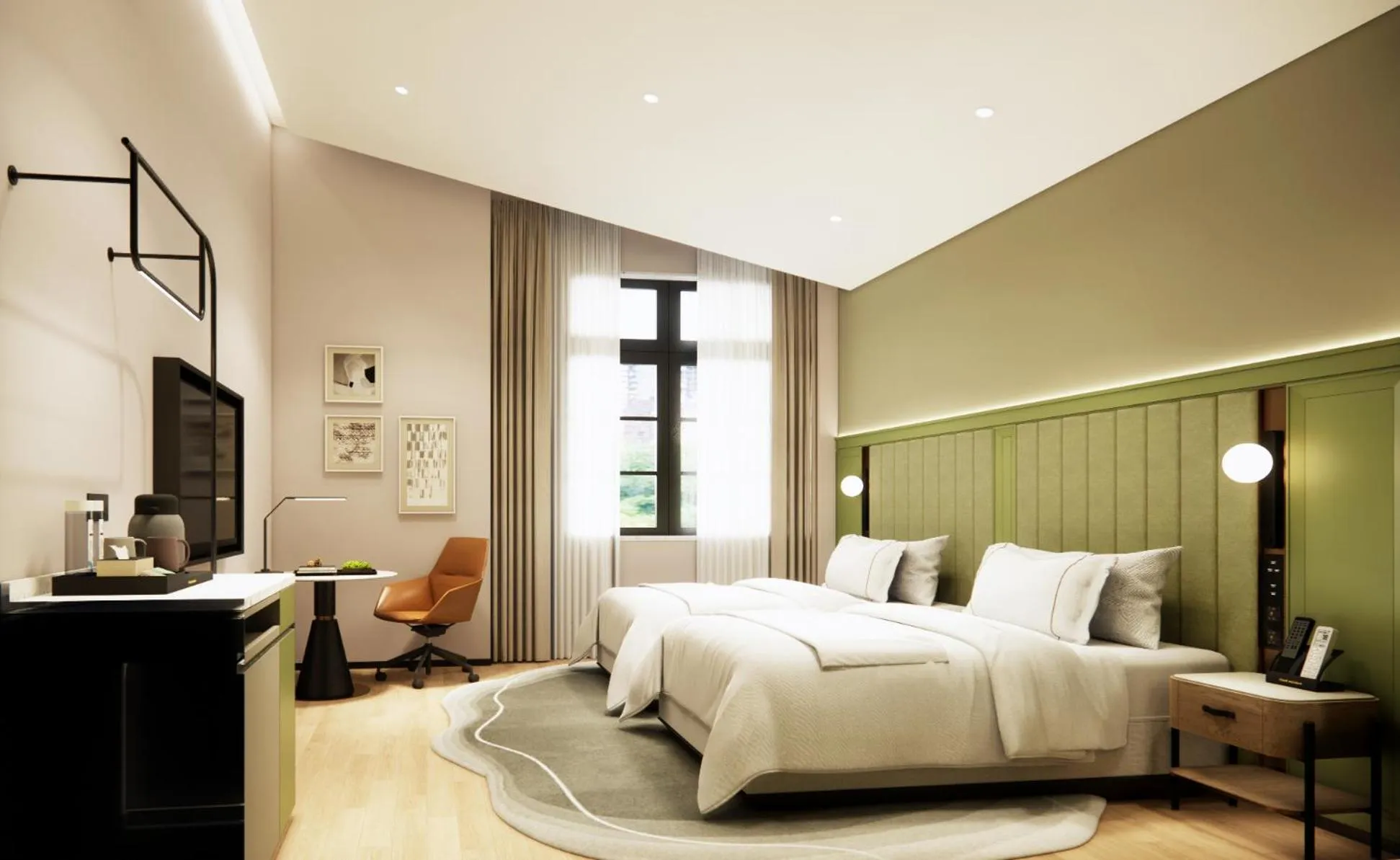 Photo of the whole room, Bed in Melia Shanghai Parkside